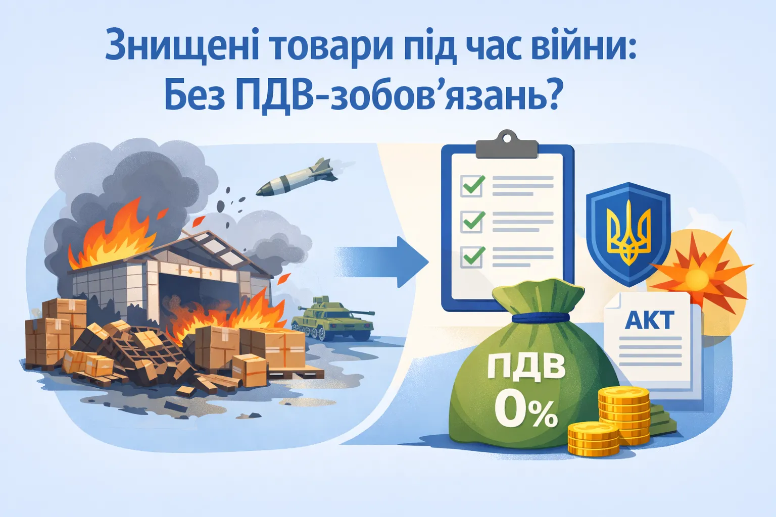 Знищені товари під час війни: коли немає ПДВ-зобов’язань?