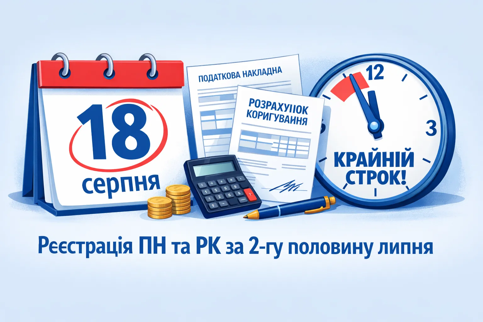18 серпня — граничний строк реєстрації ПН та РК за другу половину липня