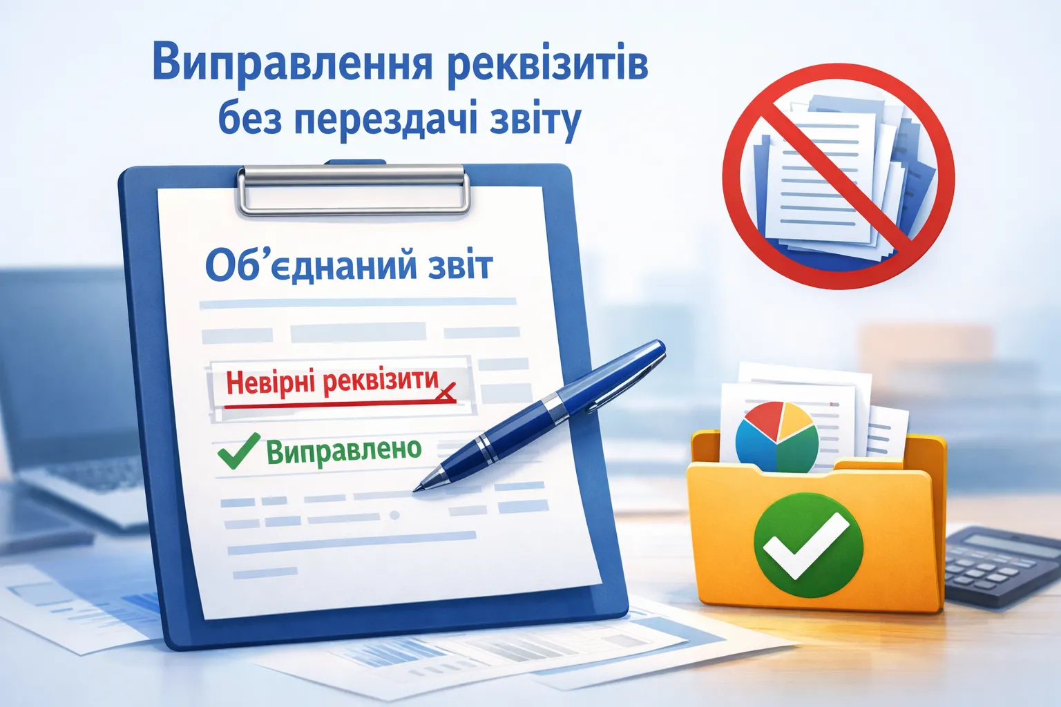 Як виправити реквізити в Об'єднаного звіту без перездачі всього звіту? Як виправити реквізити в Об'єднаного звіту без перездачі всього звіту?