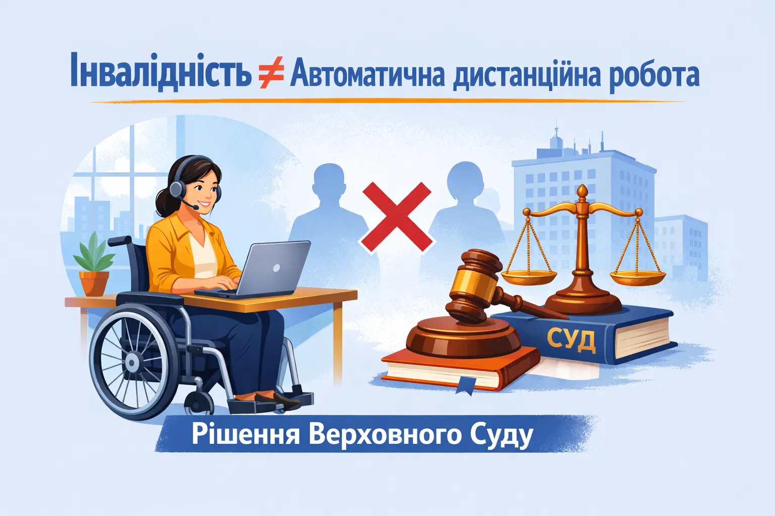 Інвалідність ≠ автоматичне право на дистанційну роботу: висновок Верховного Суду