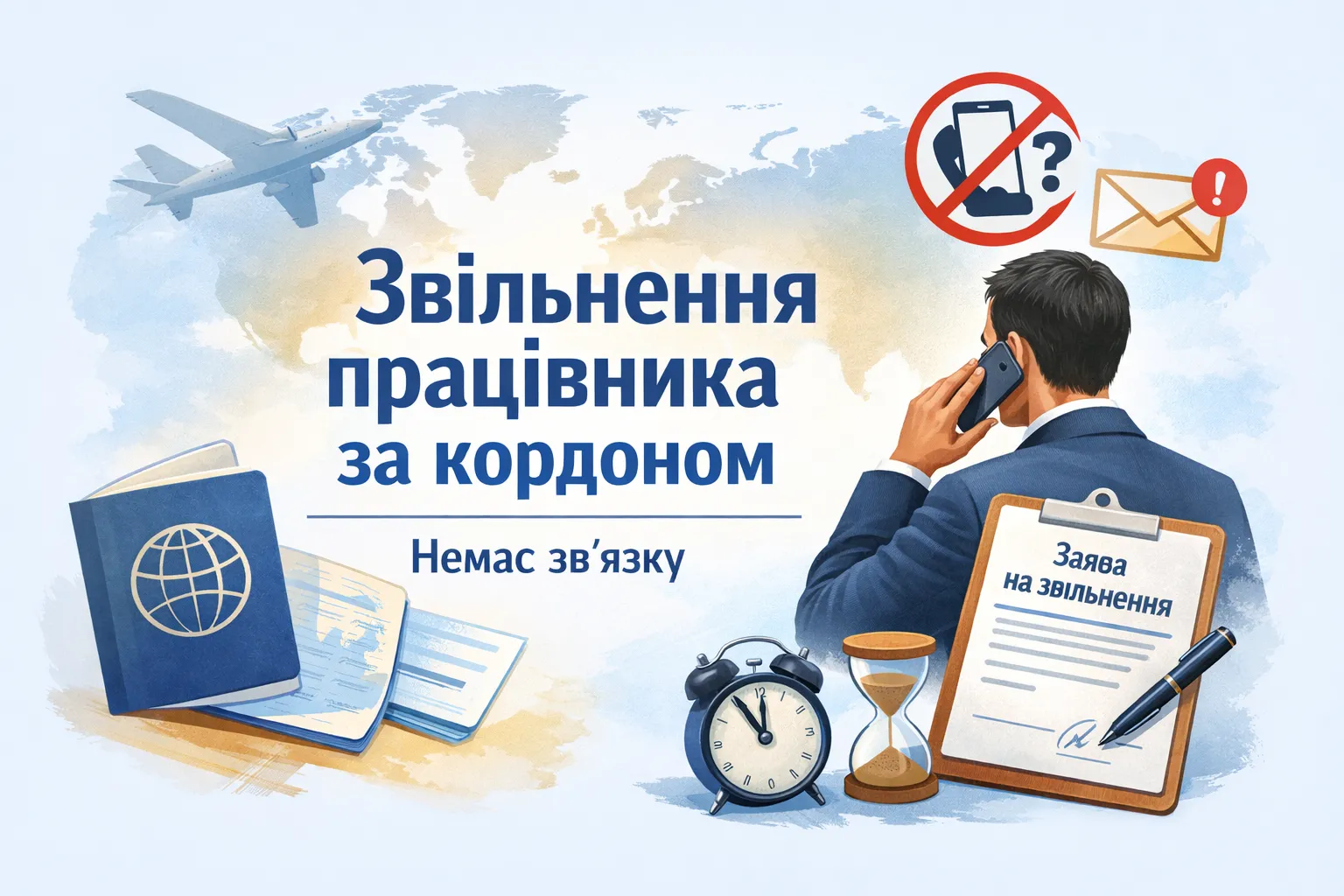 Працівник за кордоном і не виходить на зв’язок: як законно припинити трудові відносини?