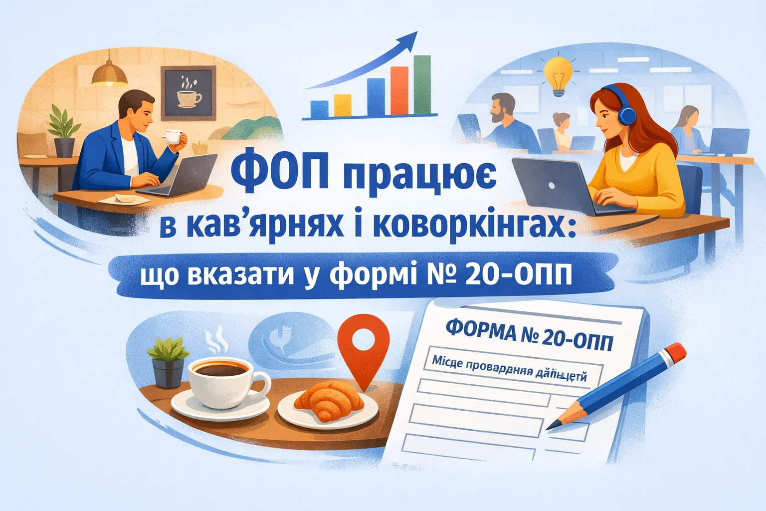 ФОП працює в кав’ярнях і коворкінгах: що зазначати у формі № 20-ОПП