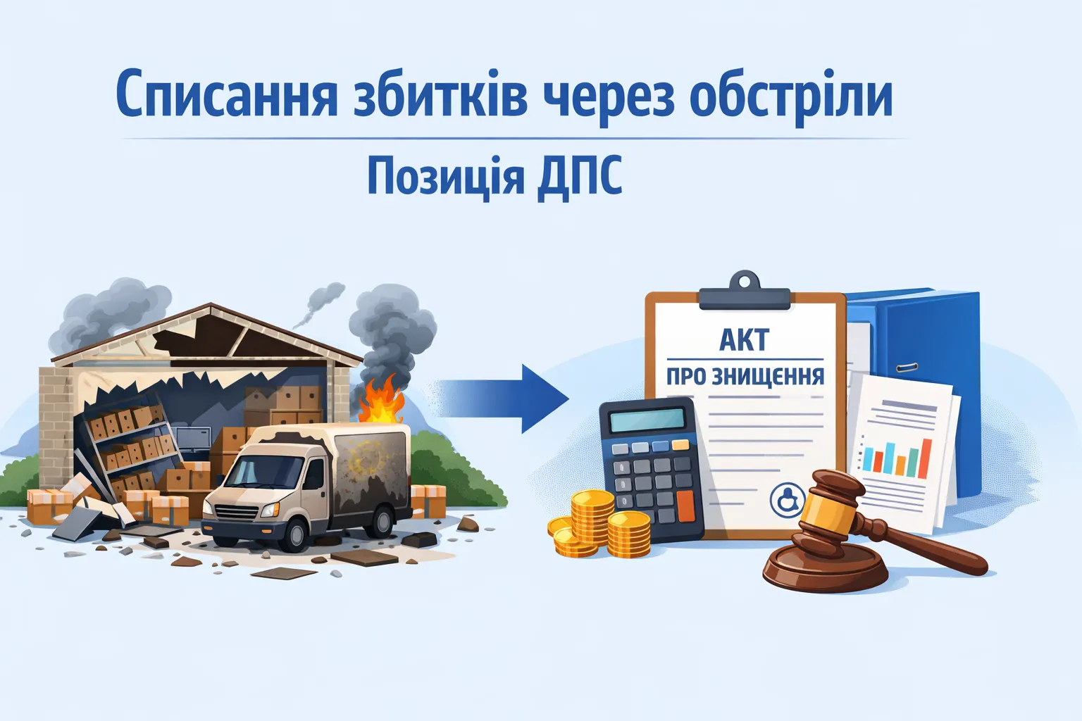 Правила списання товарів та ОЗ внаслідок обстрілів: позиція ДПС