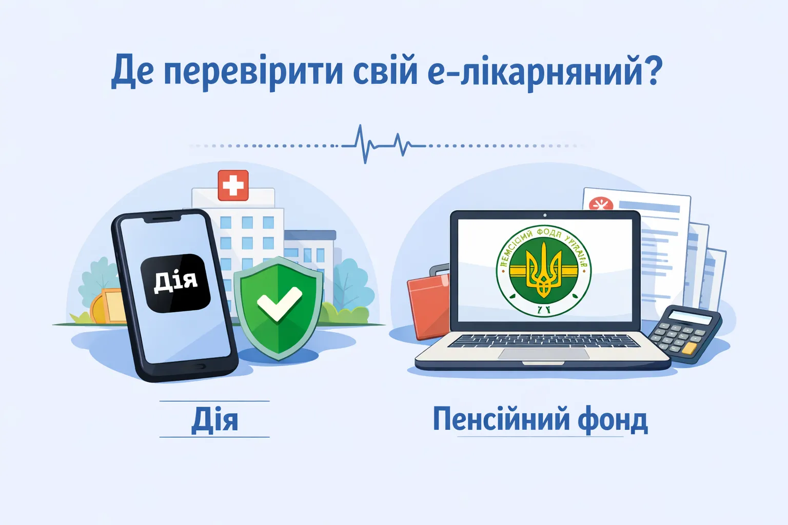 Де пацієнту перевірити свій е‑лікарняний? ДІЯ та ПФУ