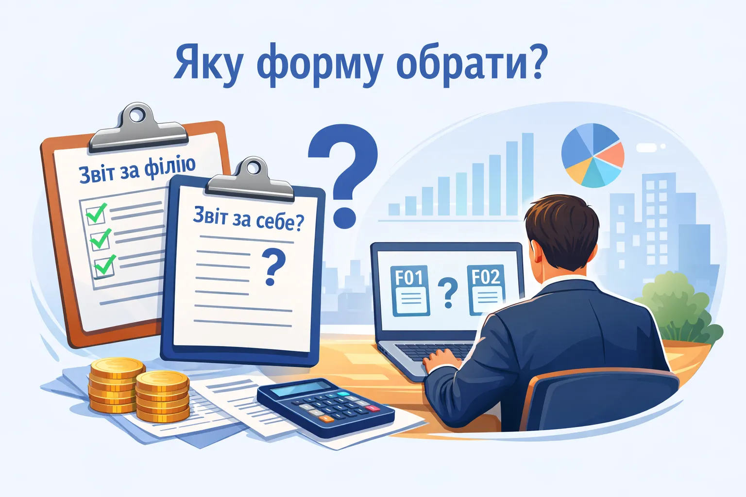 Об'єднаний звіт ЮО за філію подали, за себе – ні:  який тип форми ставити?