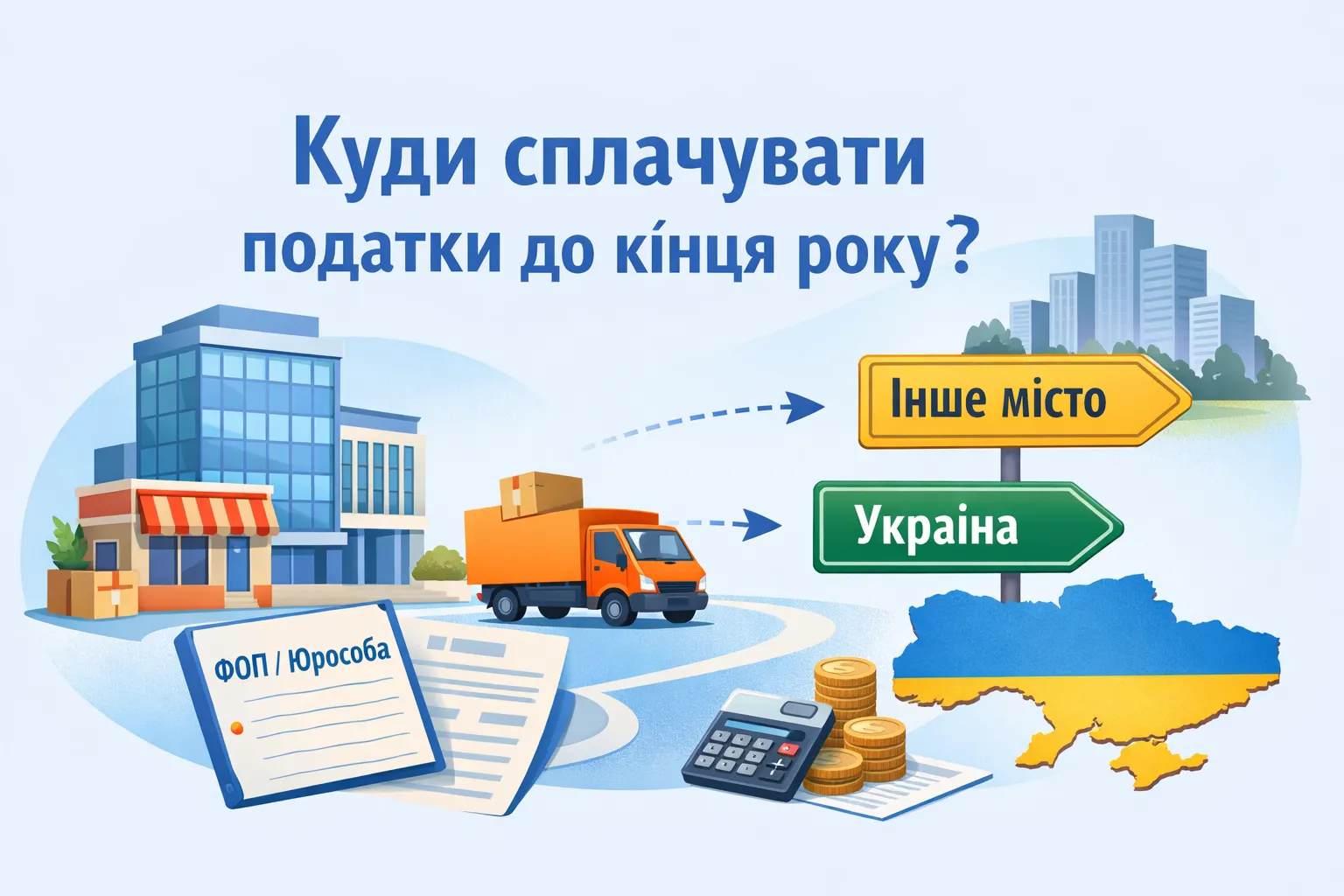 Переїзд юрособи / ФОП‑2026: куди сплачувати податки до кінця року? в Україні Переїзд юрособи / ФОП‑2026: куди сплачувати податки до кінця року? в Україні
