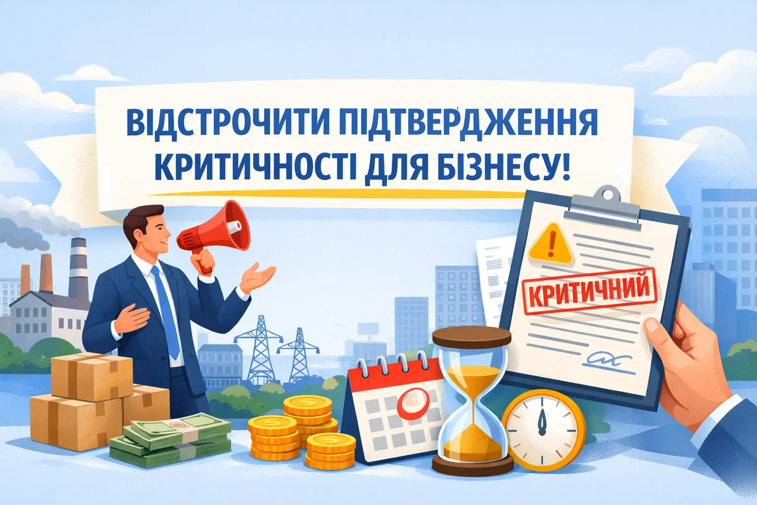 Бізнес закликає відтермінувати підтвердження статусу критичності для бізнесу Бізнес закликає відтермінувати підтвердження статусу критичності для бізнесу