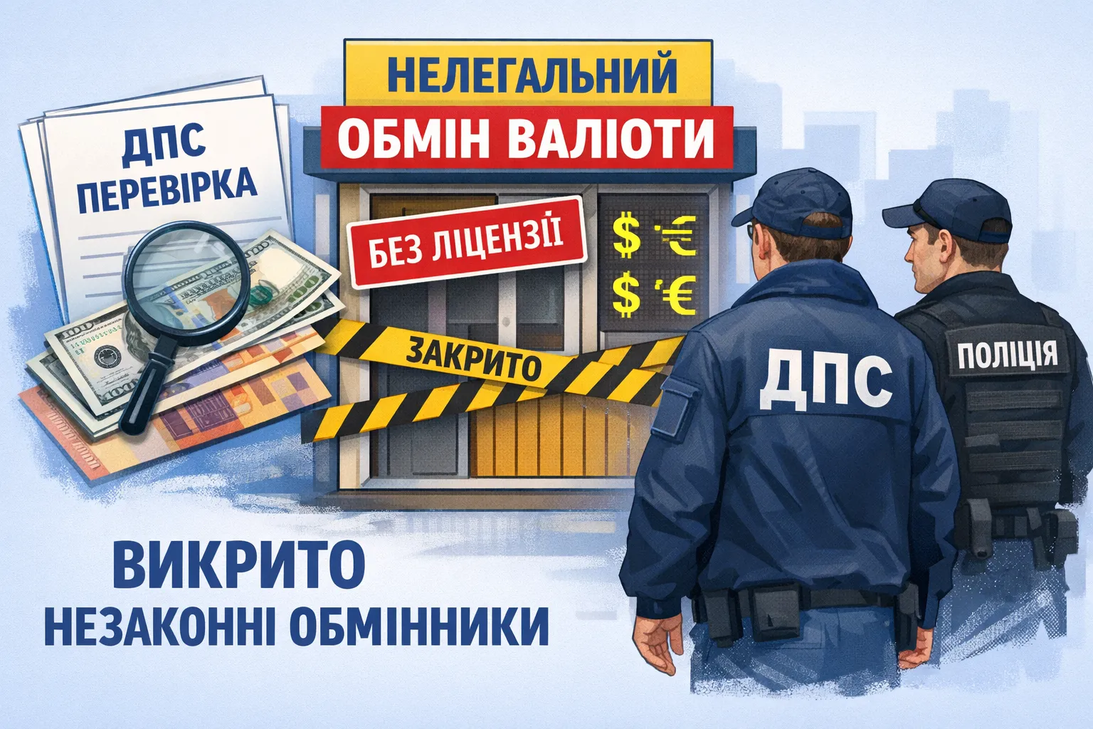 Обмін валюти без РРО та ліцензії: ДПС викрили мережу нелегальних пунктів