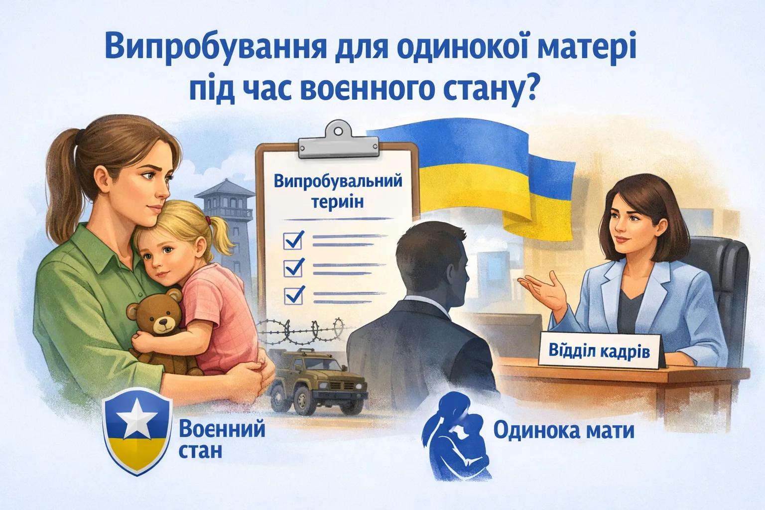 Чи можна встановити випробування одинокій матері під час воєнного стану
