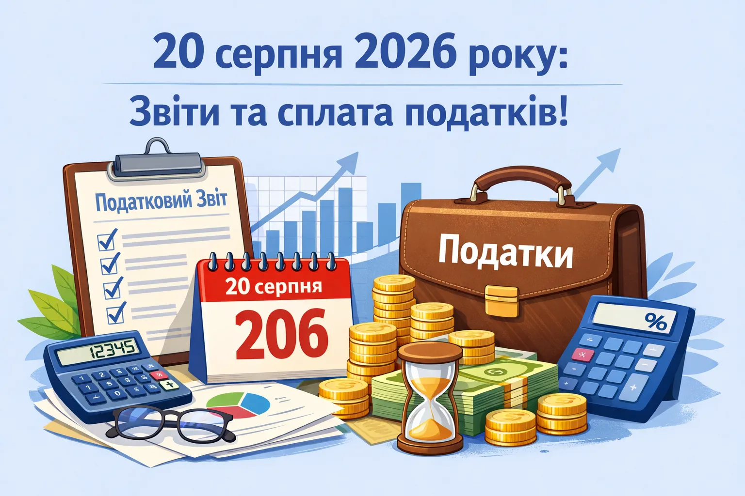 20 серпня 2026 року: які звіти слід подати і податки, збори сплатити?