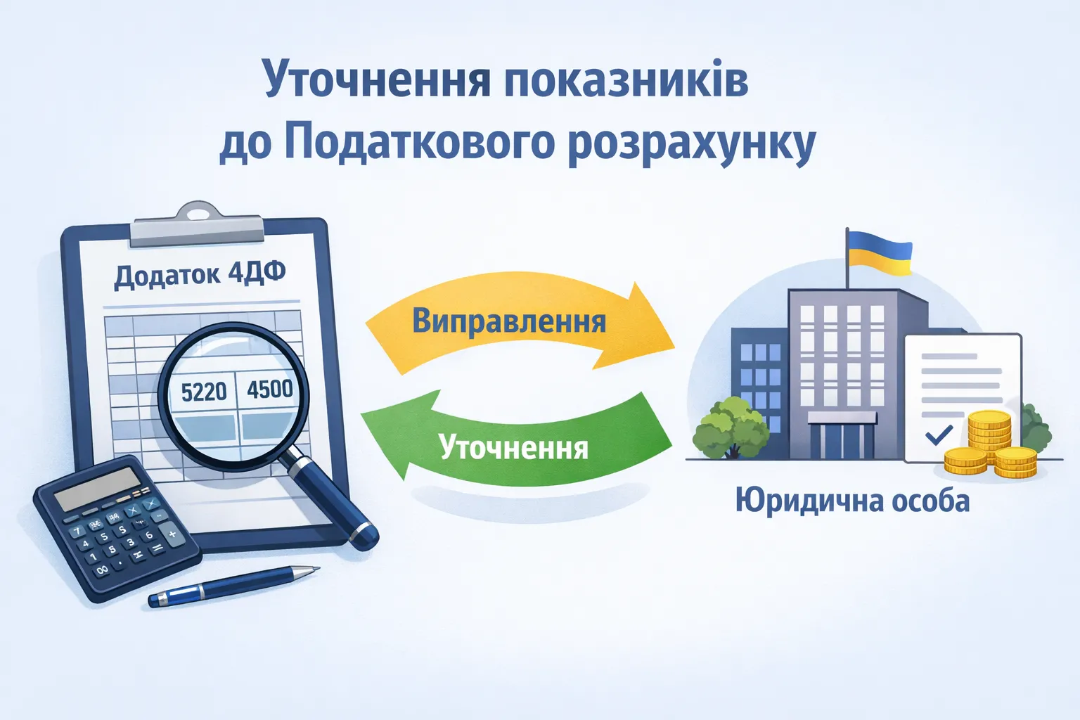 Порядок уточнення показників додатка 4ДФ до Податкового розрахунку ЮО