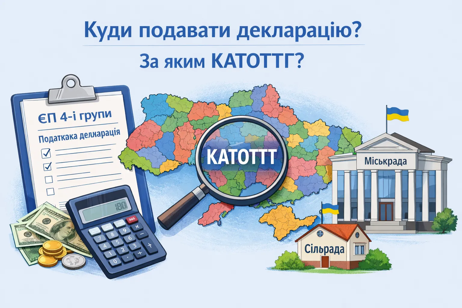 ЄП 4‑ї групи: куди подавати декларацію і за яким КАТОТТГ? ЄП 4‑ї групи: куди подавати декларацію і за яким КАТОТТГ?