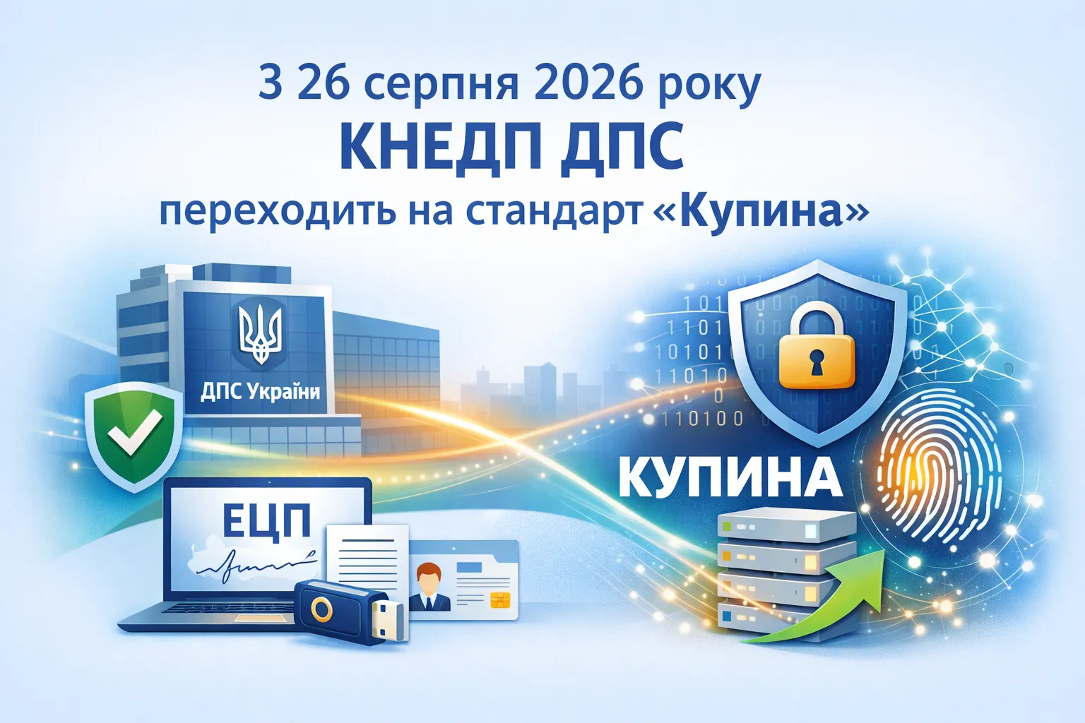 26 серпня 2026 року КНЕДП ДПС переходить на стандарт «Купина» 26 серпня 2026 року КНЕДП ДПС переходить на стандарт «Купина»