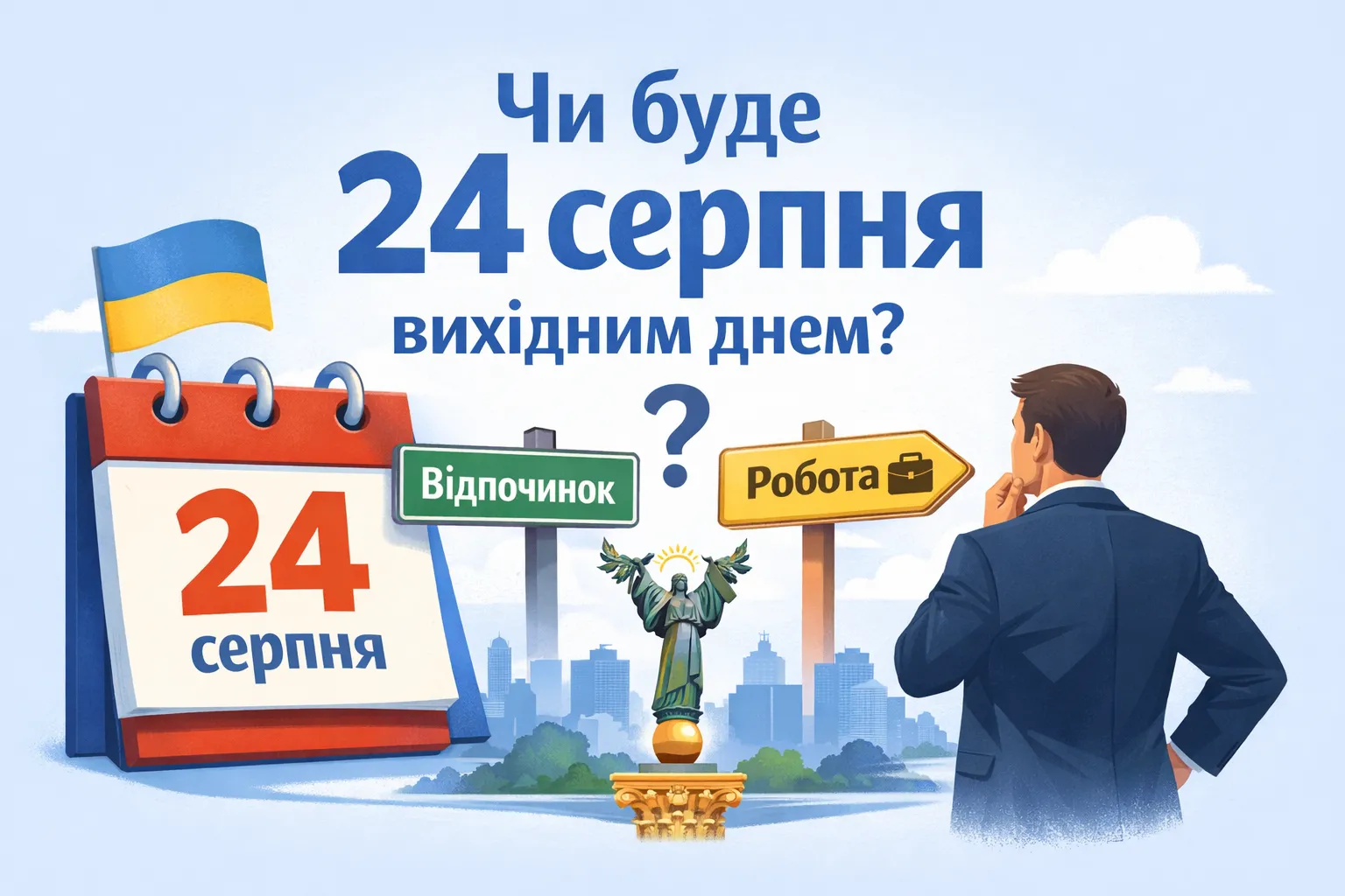 Чи буде 24 серпня вихідним днем? Чи буде 24 серпня вихідним днем?