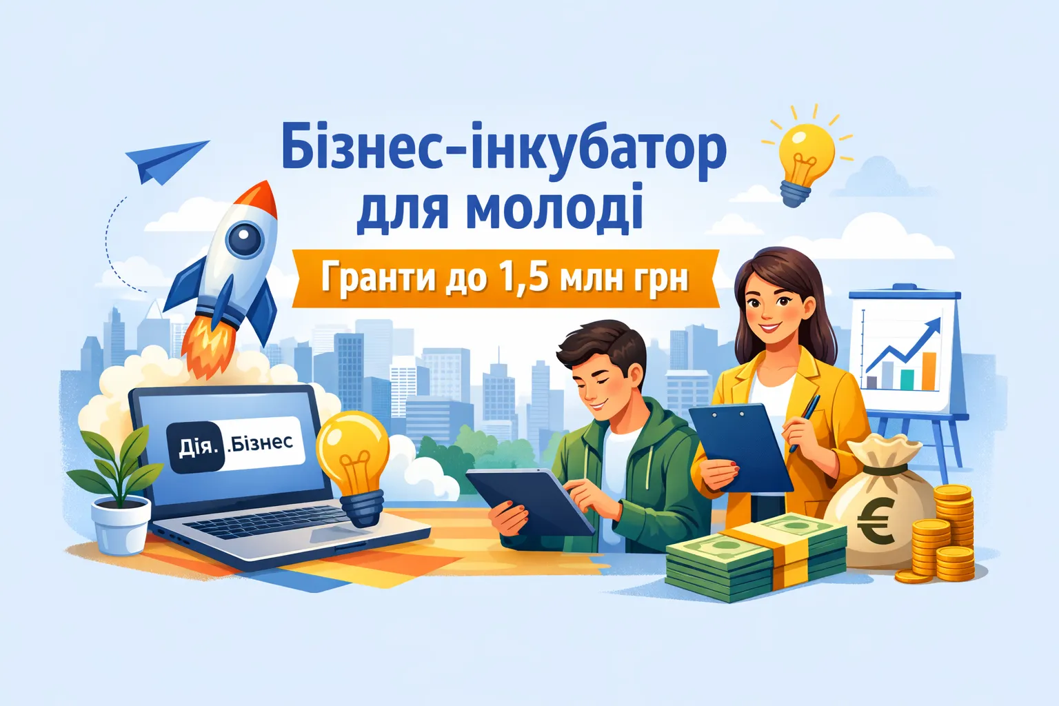 Дія.Бізнес запускає бізнес-інкубатор для молоді з грантами до 1,5 мільйона гривень