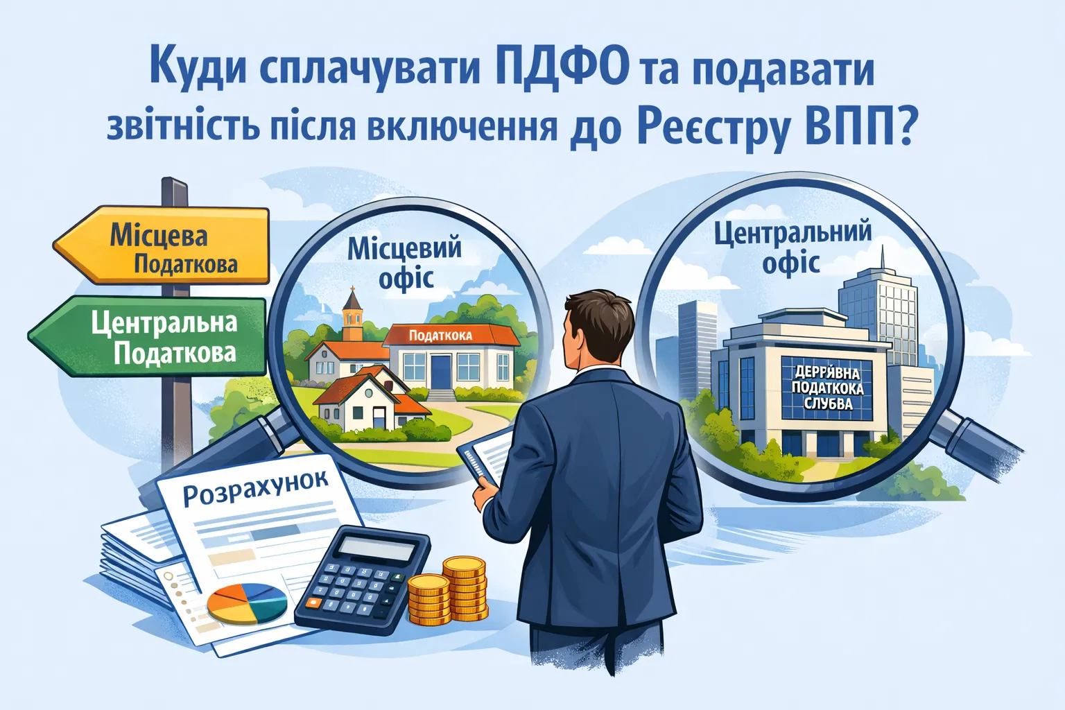 Куди сплачувати ПДФО та подавати Розрахунок ЮО після включення до Реєстру ВПП?