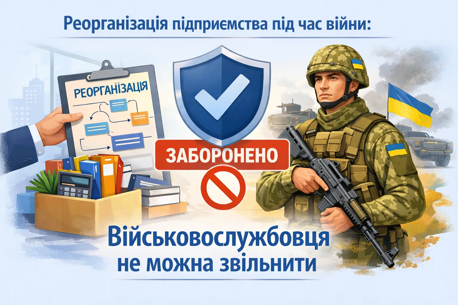 Реорганізація підприємства під час війни: чому не можна звільнити військовослужбовця