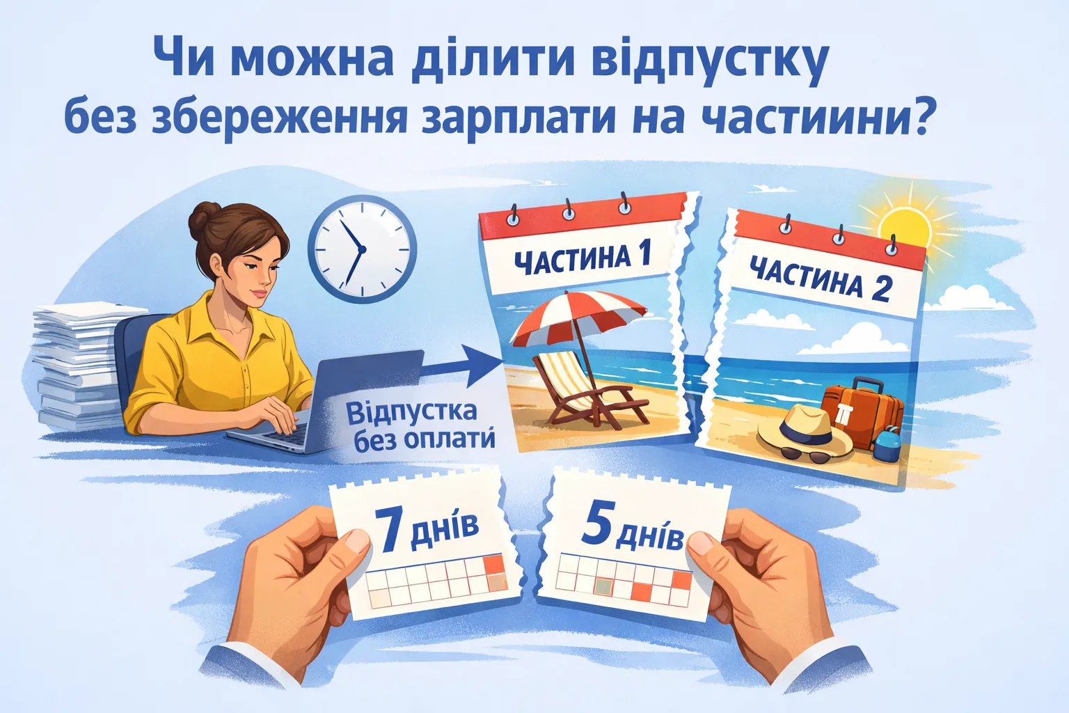 Чи можна ділити відпустку без збереження зарплати на частини?