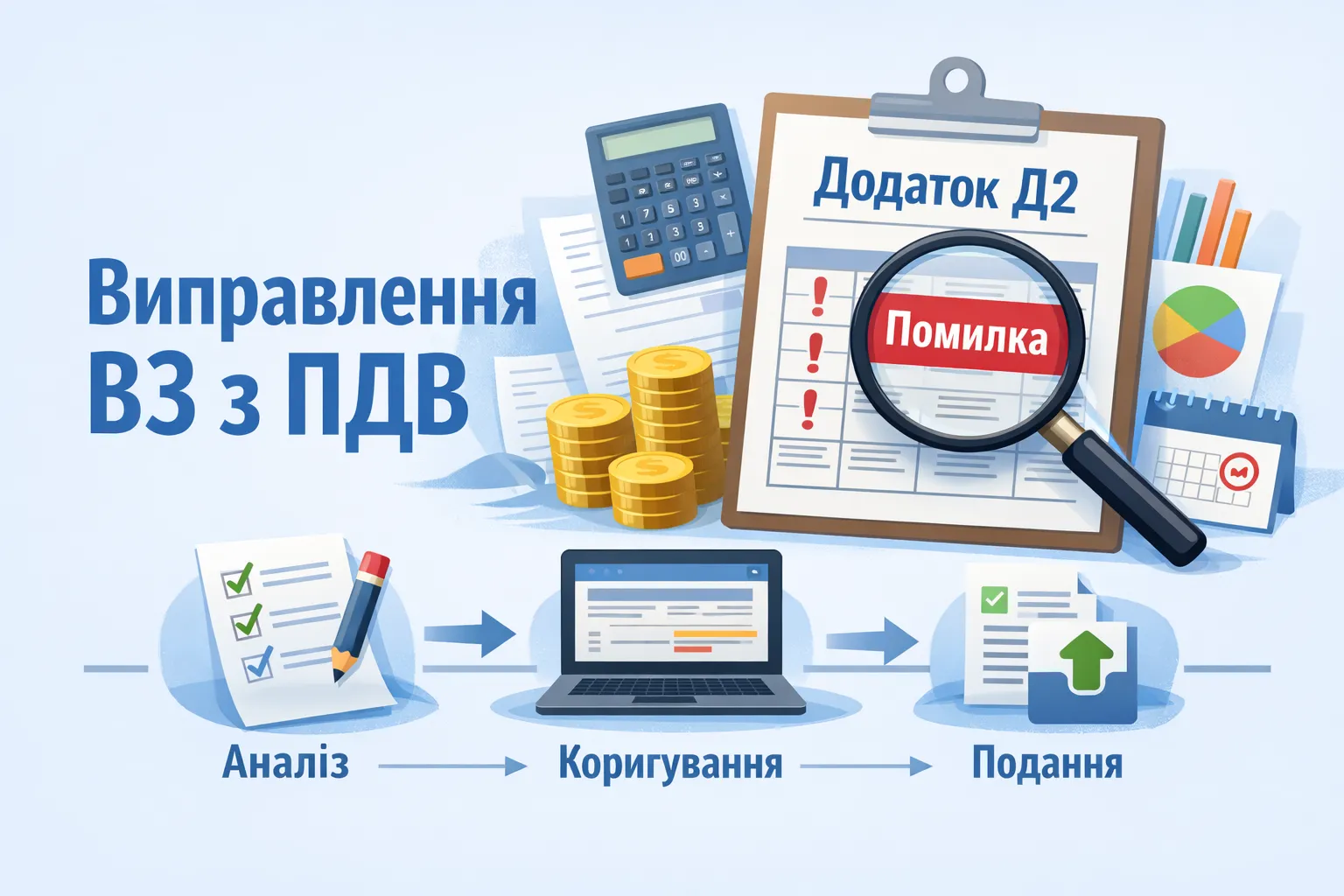 Помилка у додатку Д2: як виправити ВЗ з ПДВ покроково