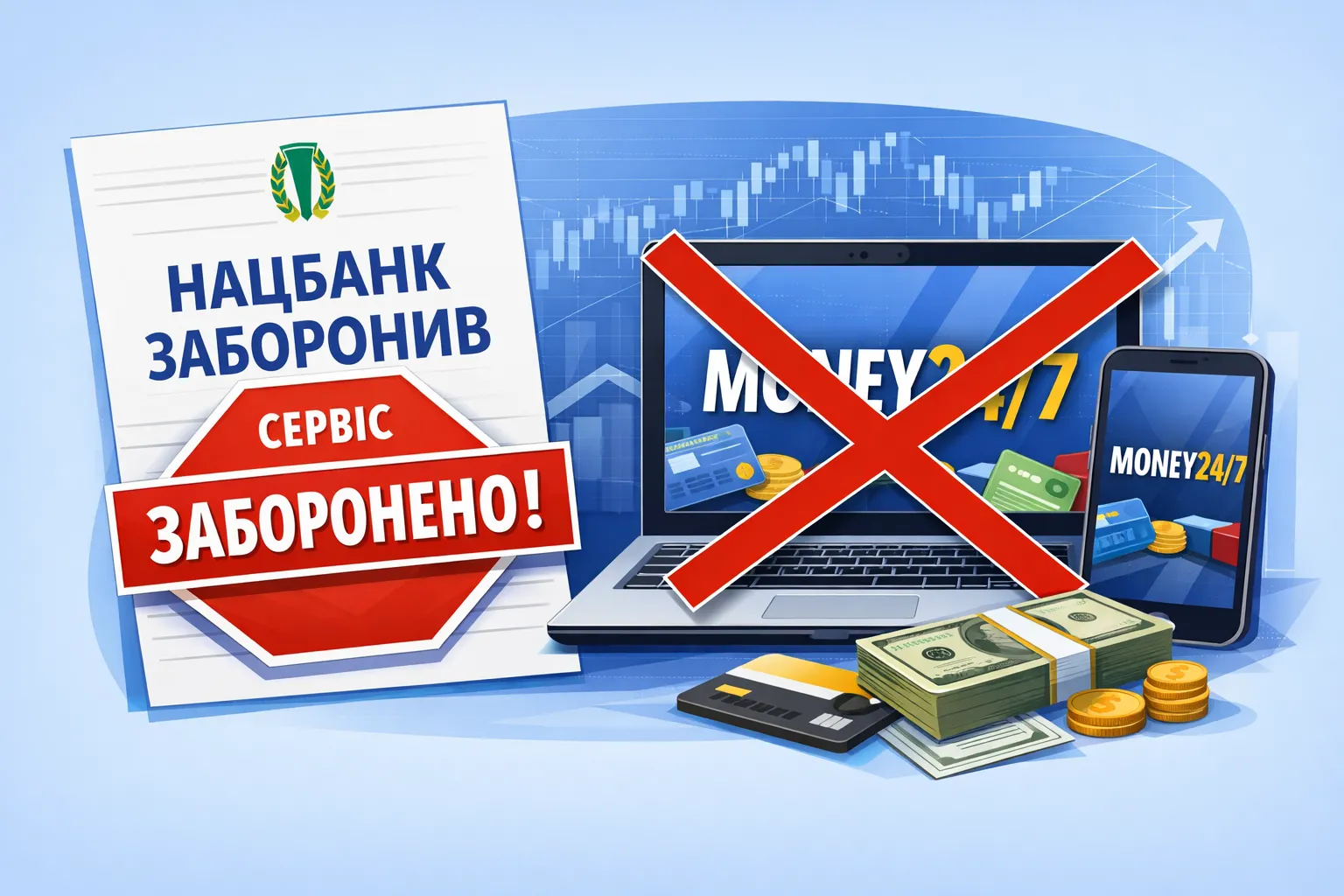 Нацбанк заборонив надання фінансових послуг через інтернет-сервіси “MONEY24/7” Нацбанк заборонив надання фінансових послуг через інтернет-сервіси “MONEY24/7”