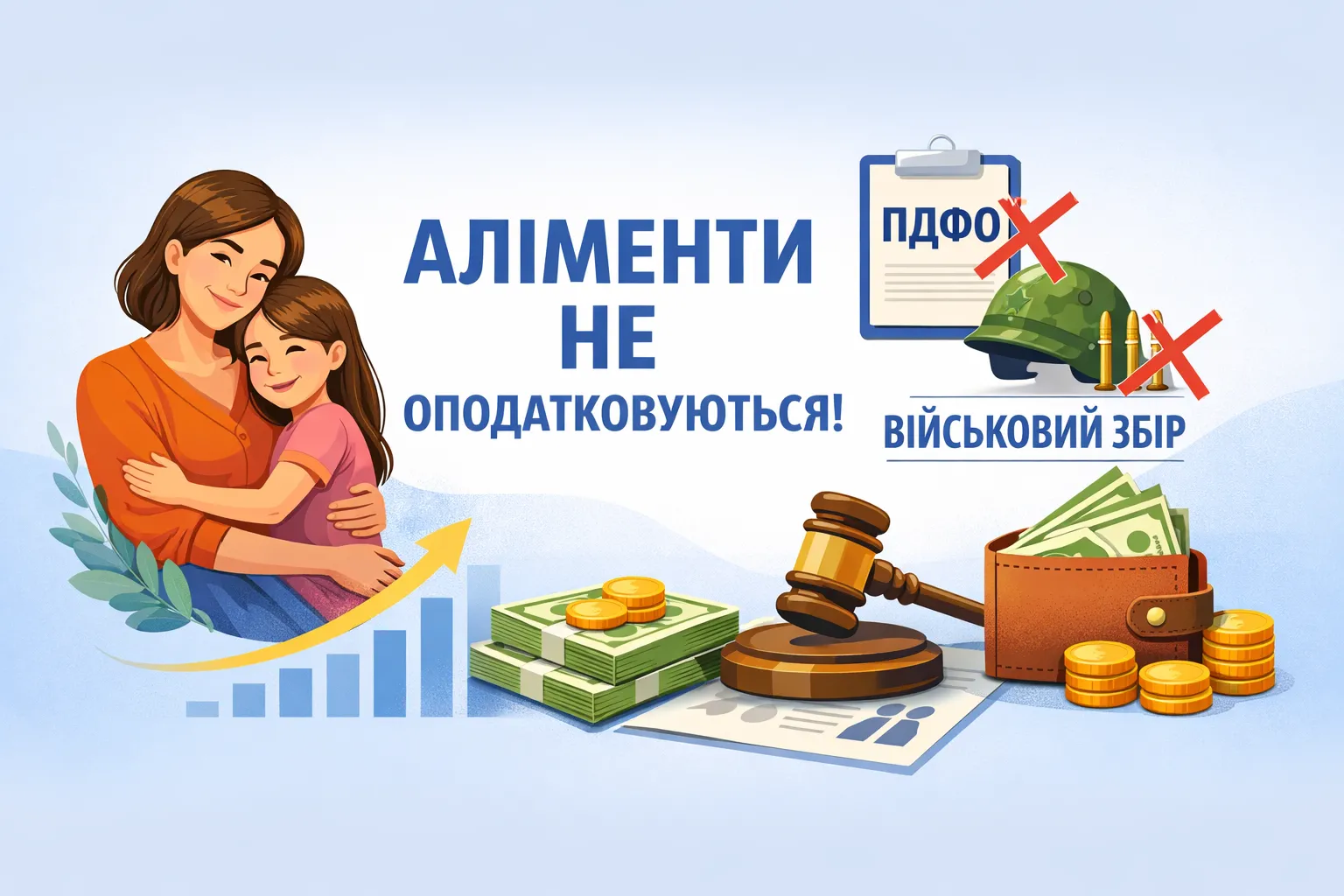 З отриманих аліментів ПДФО та військовий збір сплачувати не потрібно З отриманих аліментів ПДФО та військовий збір сплачувати не потрібно