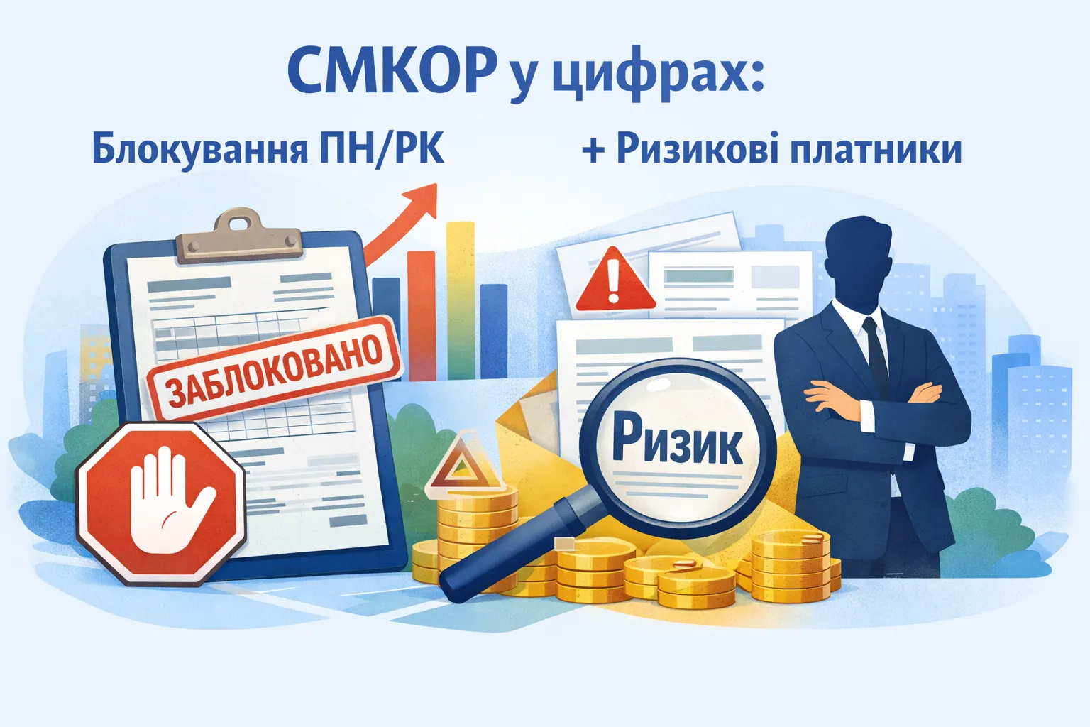 СМКОР у цифрах: блокування ПН/РК та кількість ризикових платників зростають