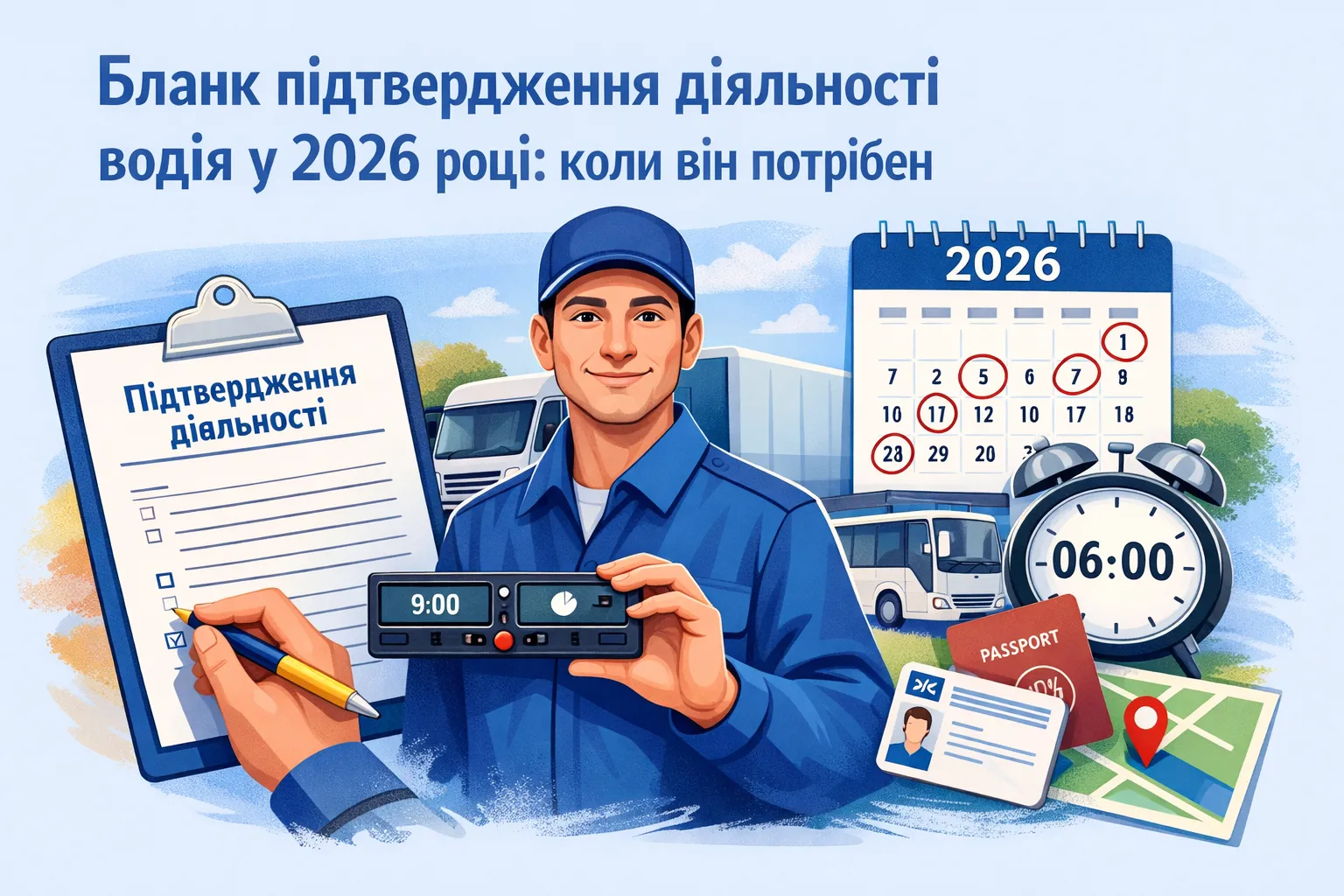 Бланк підтвердження діяльності водія у 2026 році: коли він потрібен