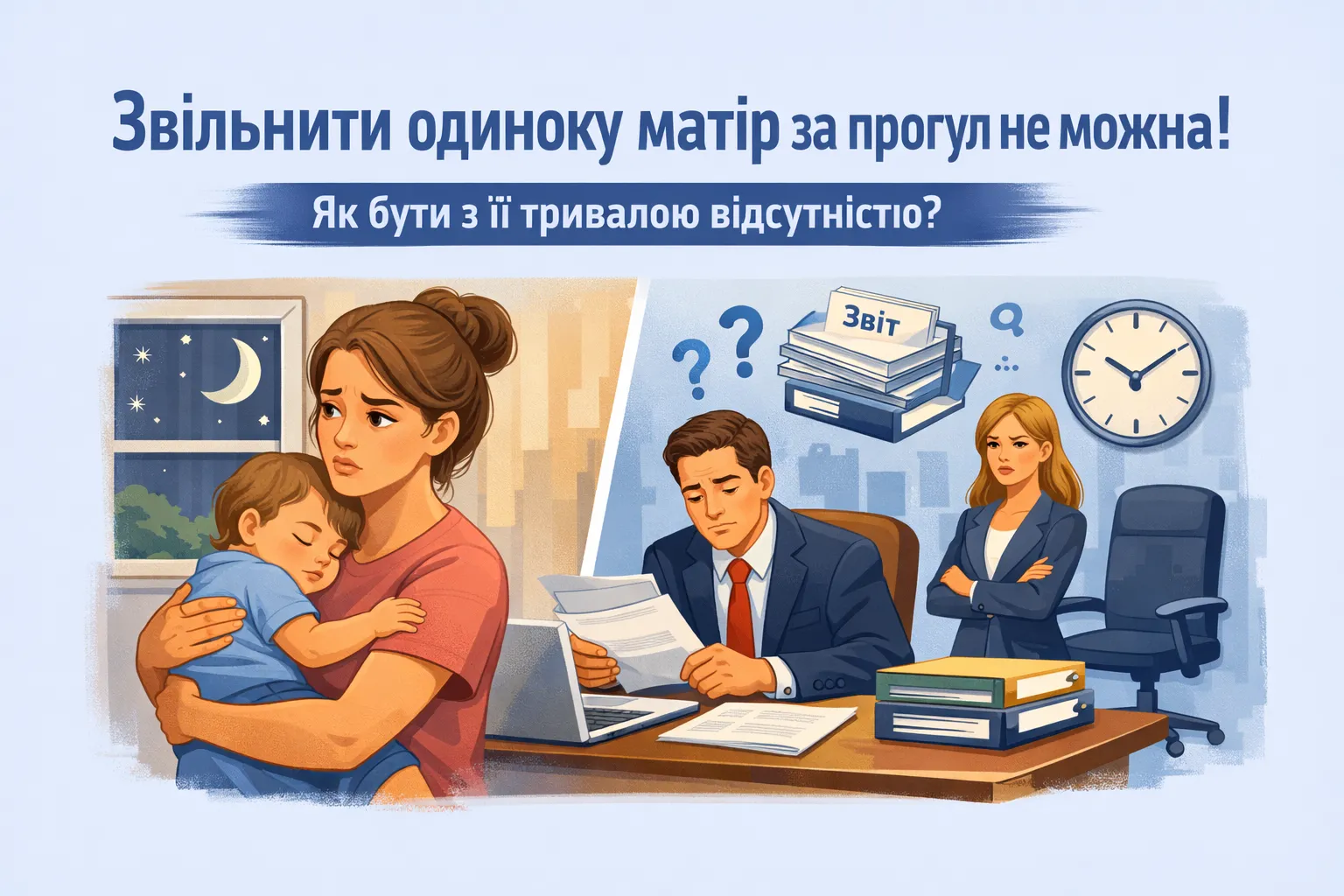 Одиноку матір не можна звільнити за прогул: що робити з її тривалою відсутністю