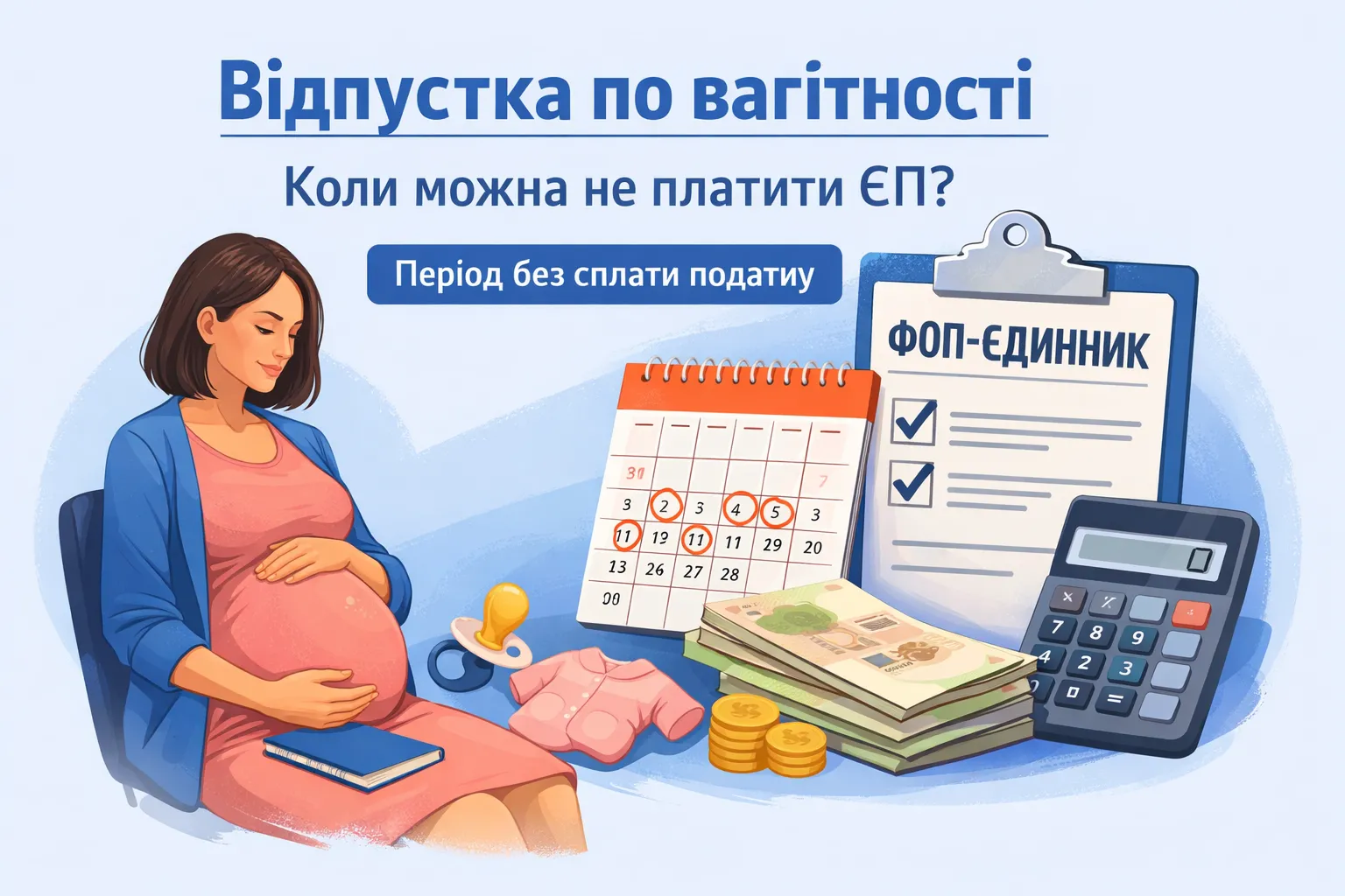 Відпустка по вагітності для ФОП‑єдинника: коли можна не платити ЄП