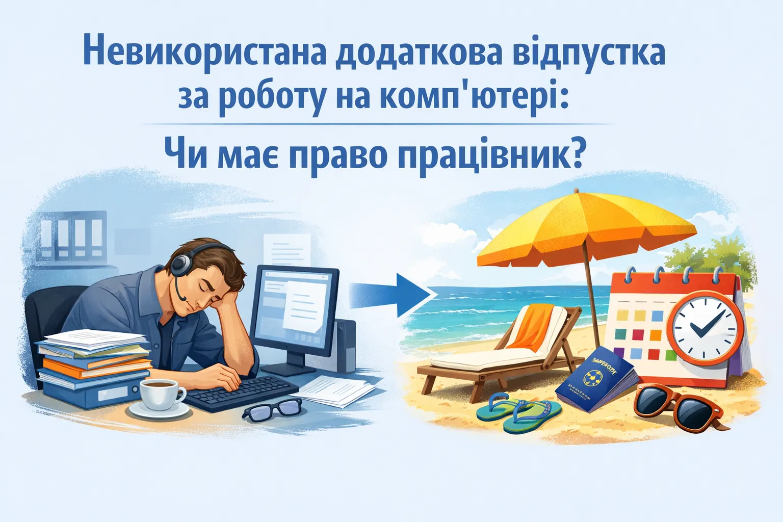 Чи має право працівник на не використану за минулі роки щорічну додаткову відпустку за роботу на комп’ютері?