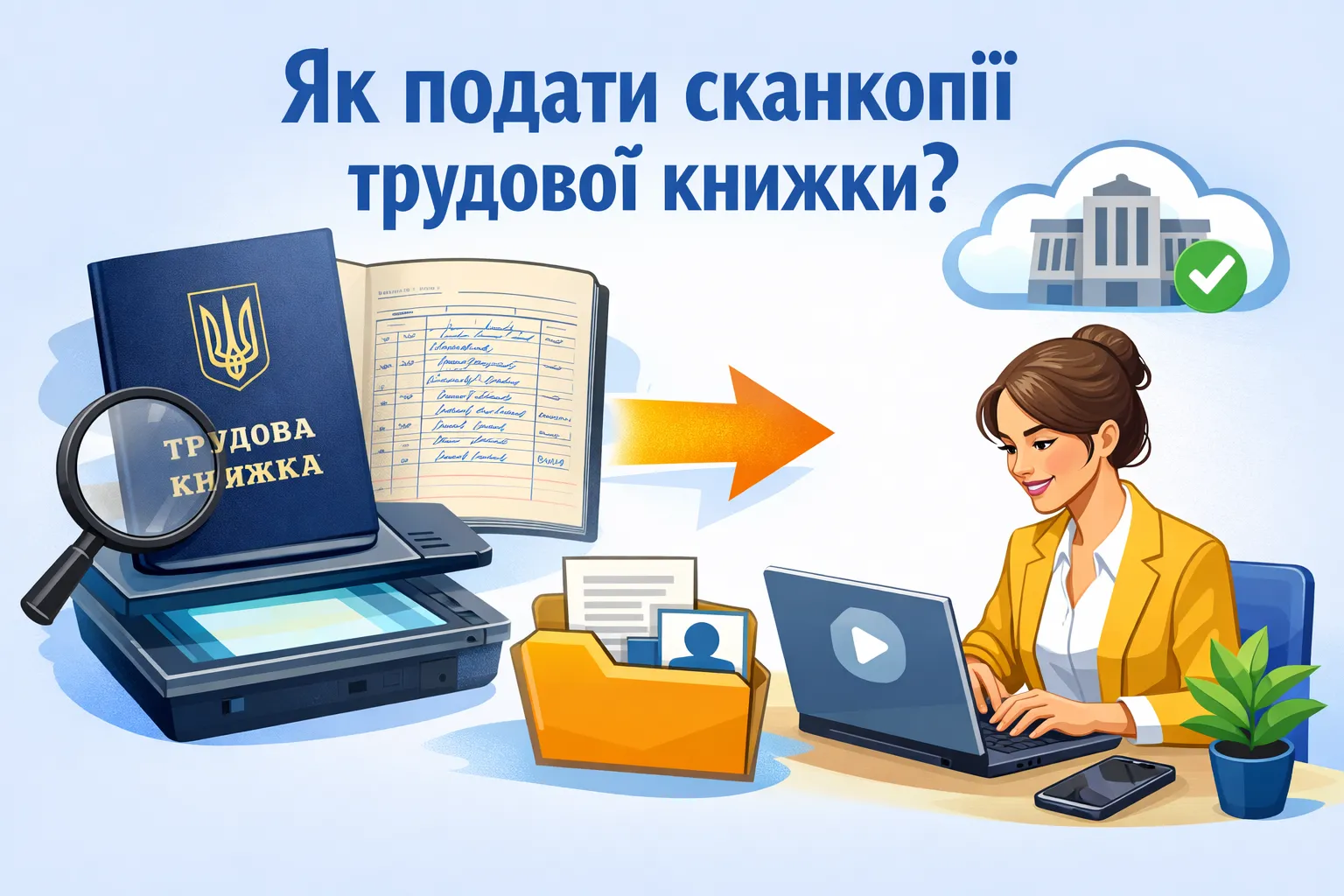 Як застрахованій особі подати для оцифрування сканкопії трудової книжки?