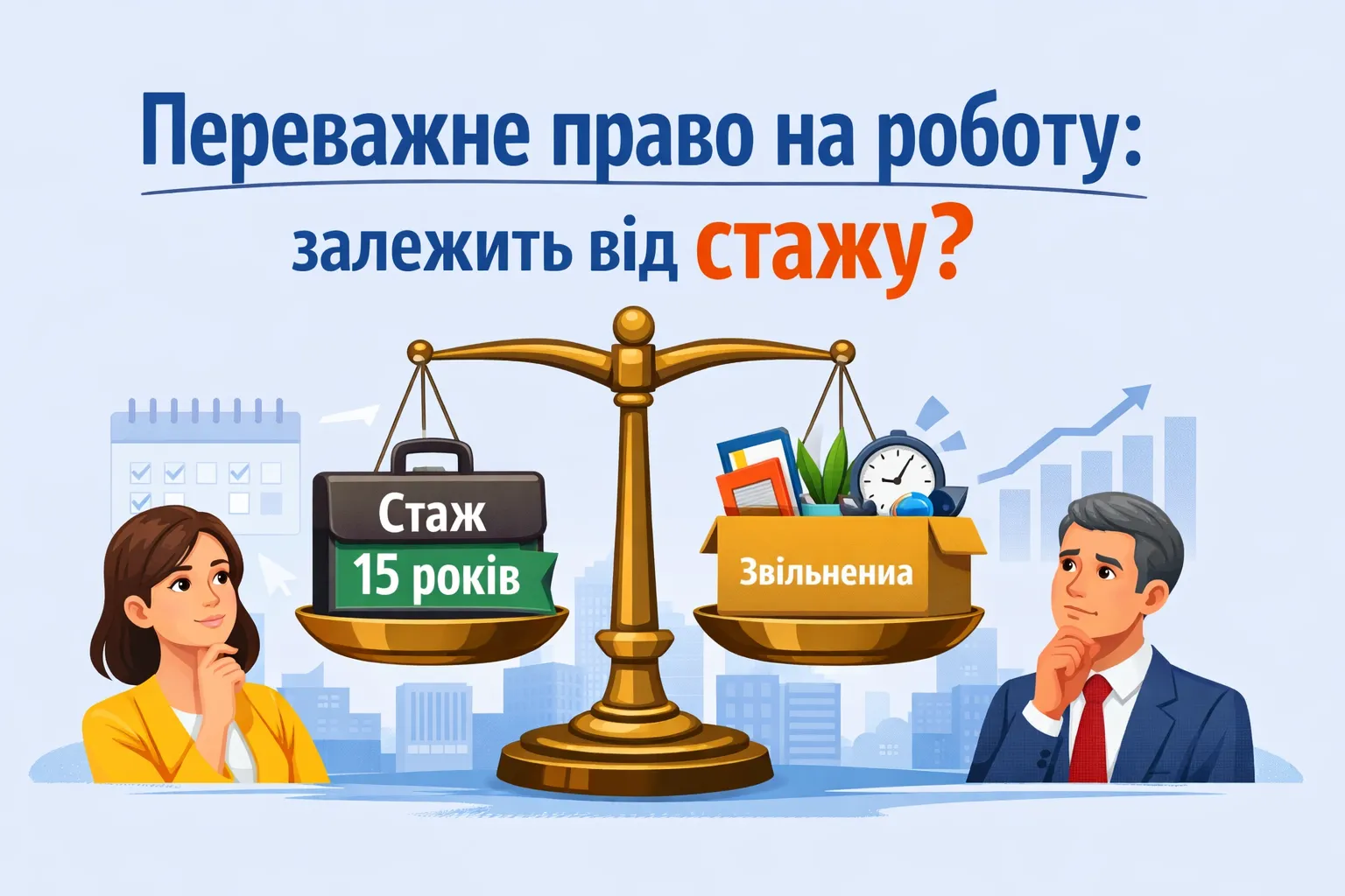 Чи пов’язане переважне право на залишення на роботі зі стажем роботи працівника?