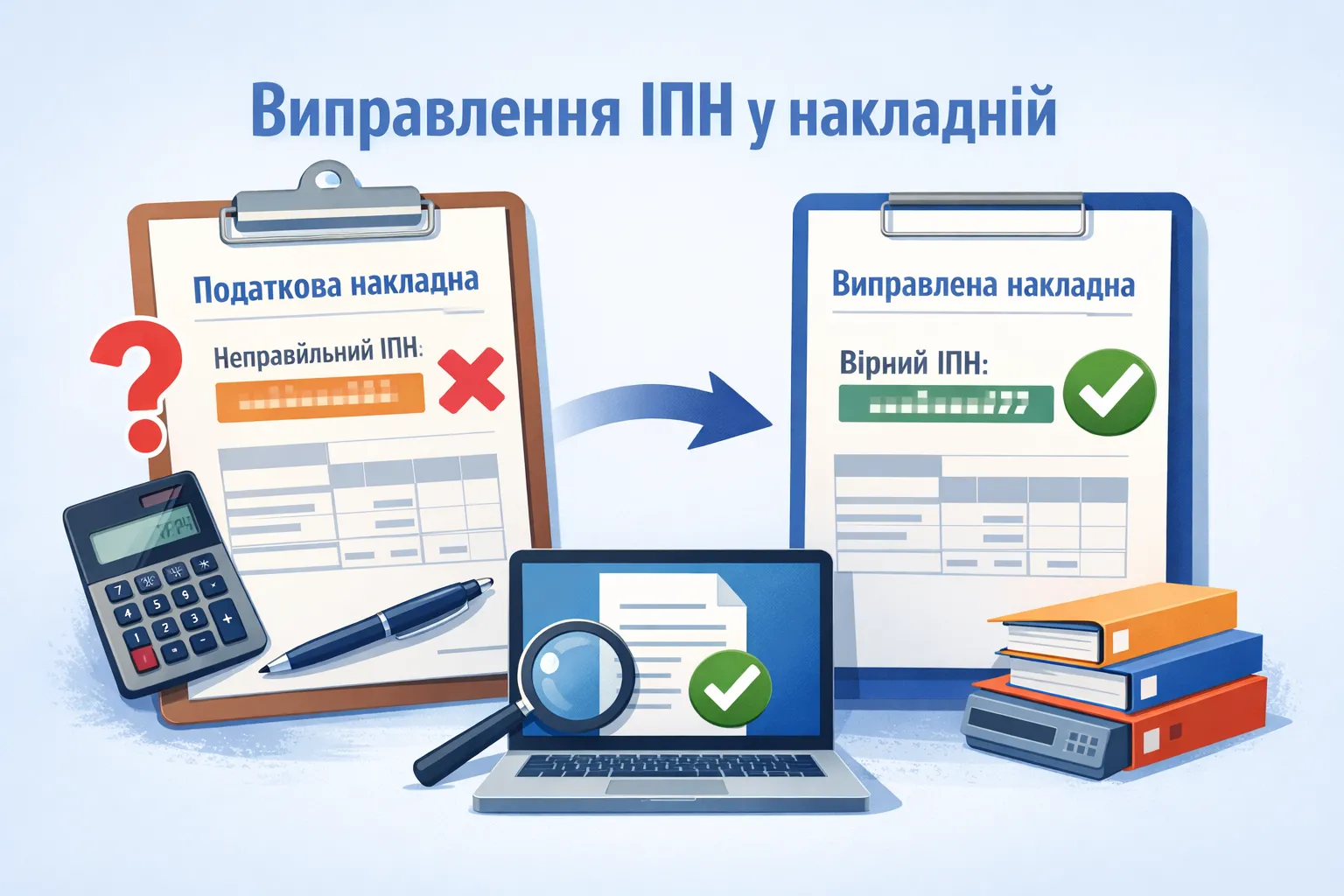 Невірний ІПН у податковій накладній:  як правильно виправити
