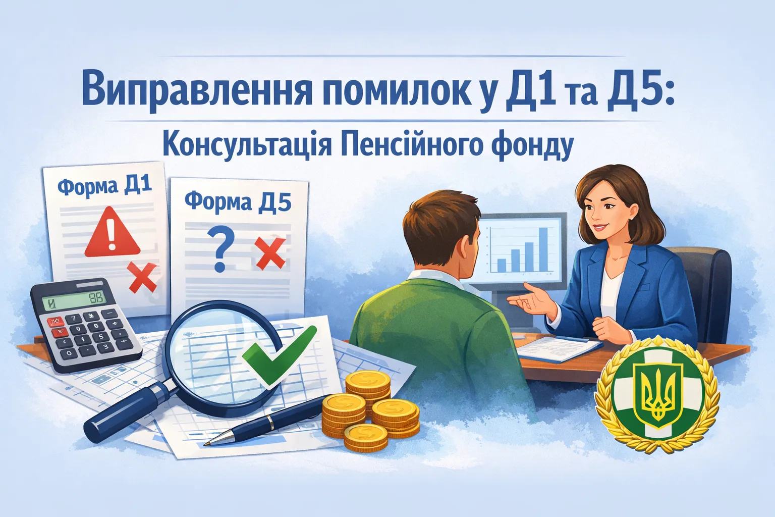 Виправлення помилок у Д1 та Д5 нової Об’єднаної звітності: консультує Пенсійний фонд