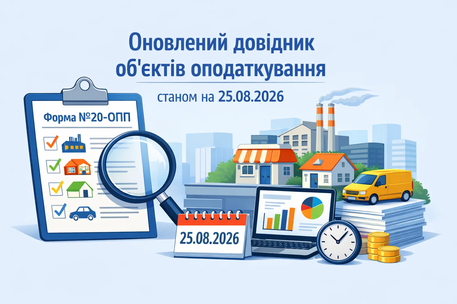 Оновлено довідник типів об’єктів оподаткування для форми №20-ОПП станом на 25.08.2026 року!