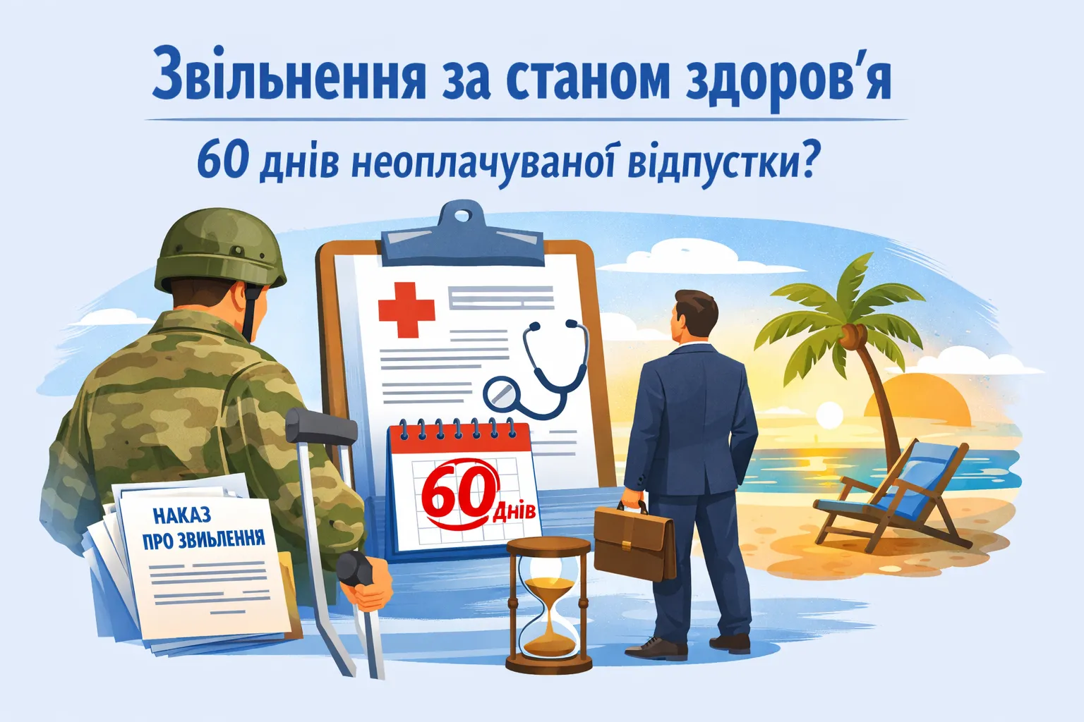 Звільнення з військової служби за станом здоров’я: чи має працівник право на 60 днів неоплачуваної відпустки