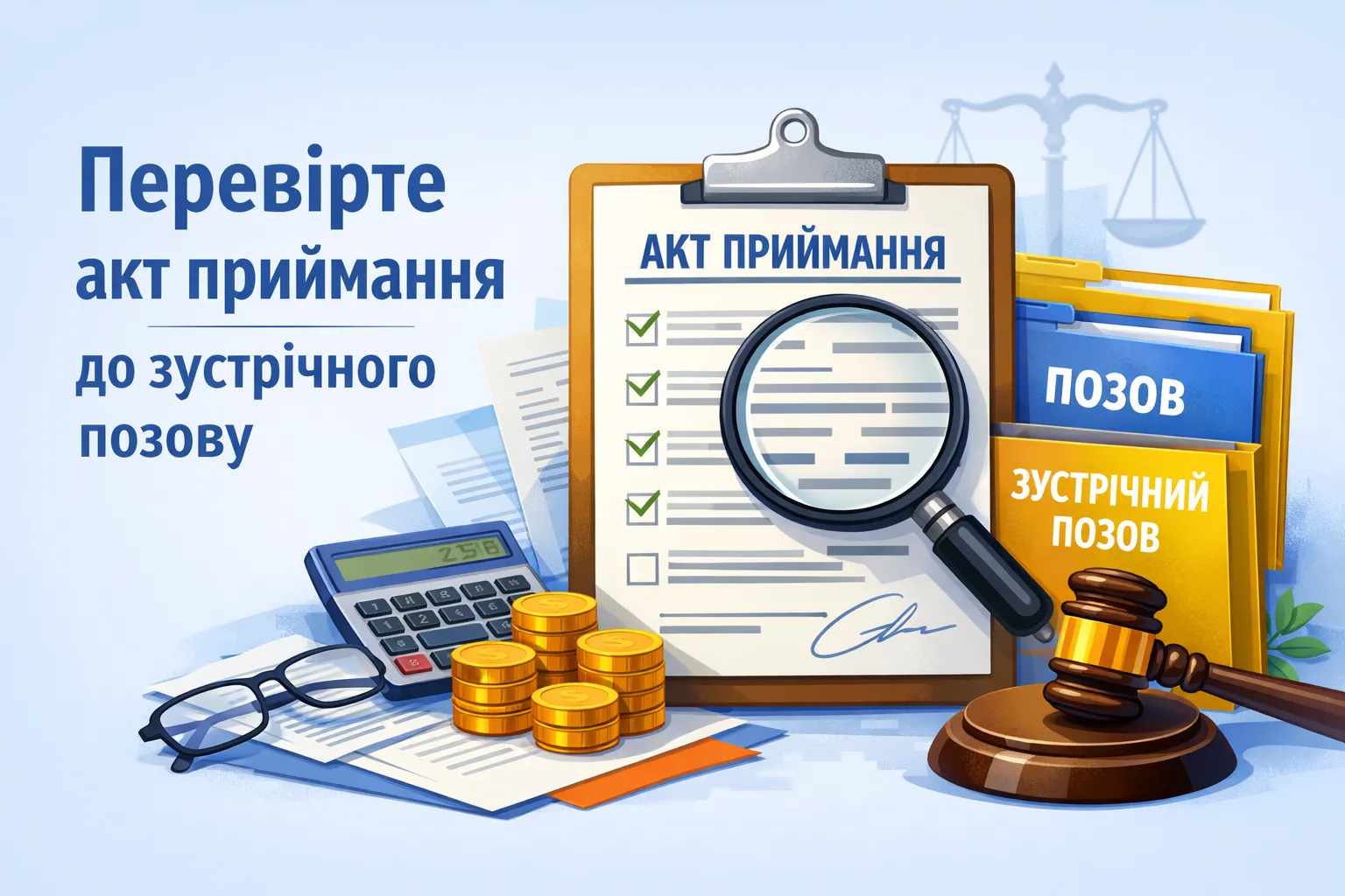 Перевірте акт приймання до зустрічного позову