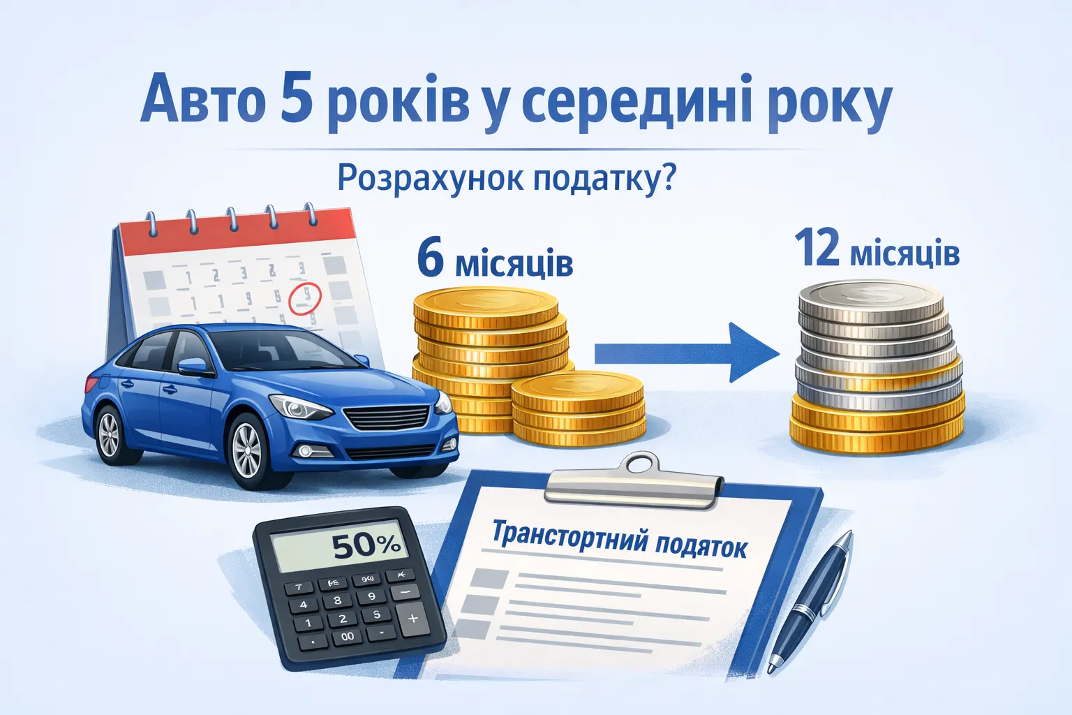 Машині 5 років посеред року: як рахувати транспортний податок?