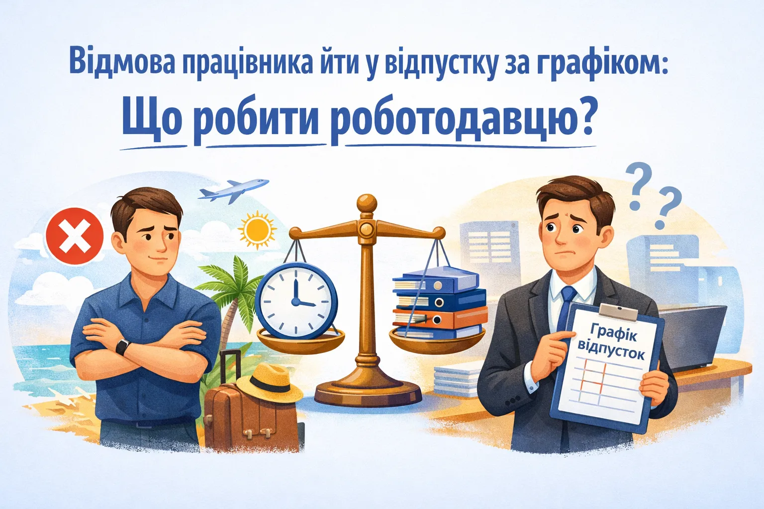 Працівник відмовляється йти у відпустку за графіком: що робити роботодавцю