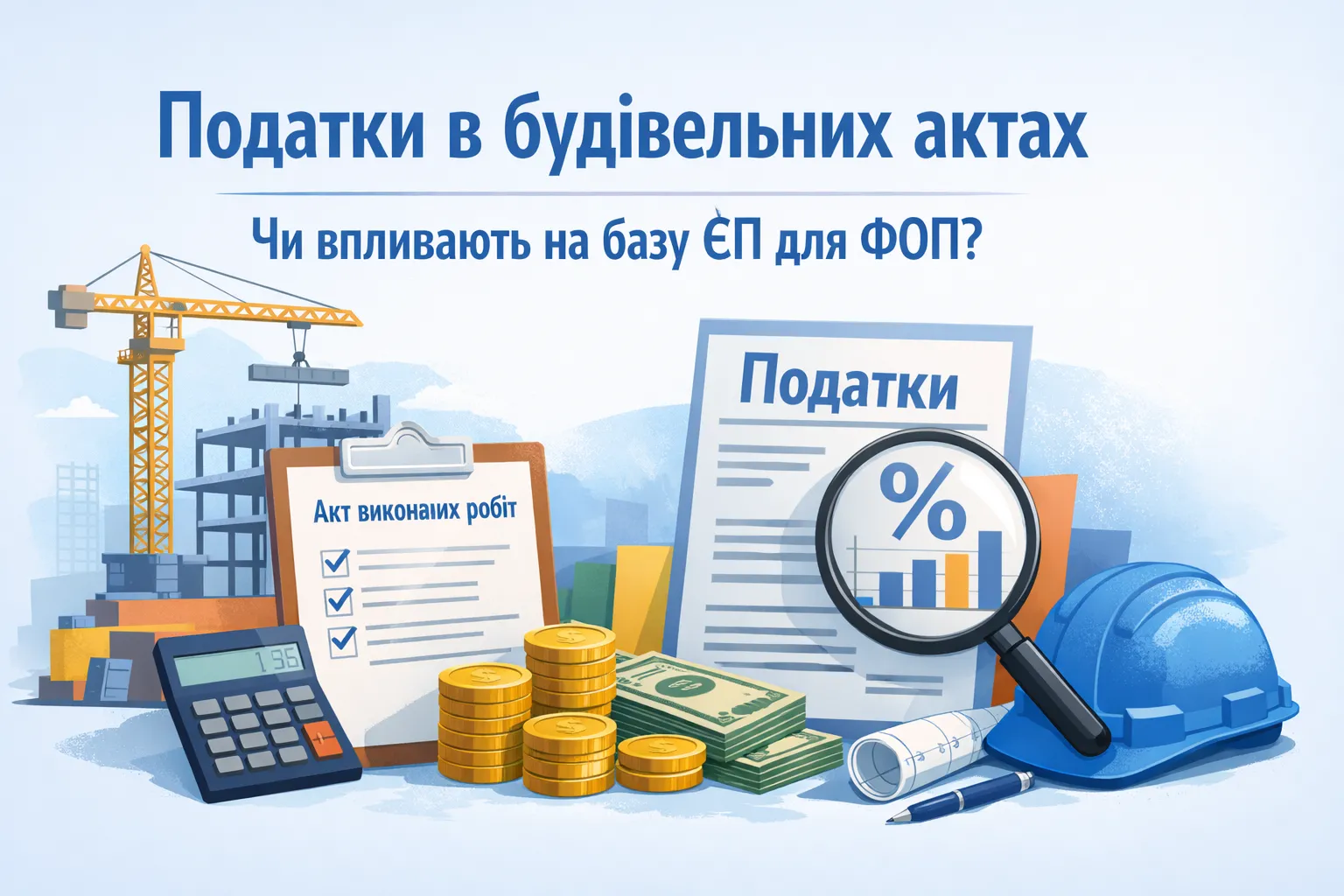 «Податки» в актах будівельних робіт: чи впливають на базу ЄП для ФОПа? «Податки» в актах будівельних робіт: чи впливають на базу ЄП для ФОПа?