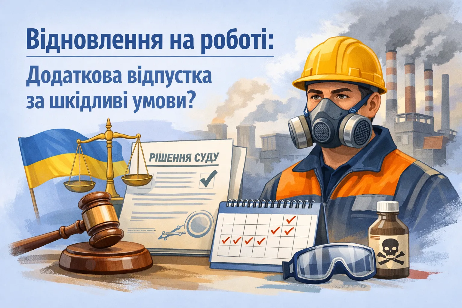 Поновили на роботі через суд: чи буде додаткова відпустка за шкідливі умови праці
