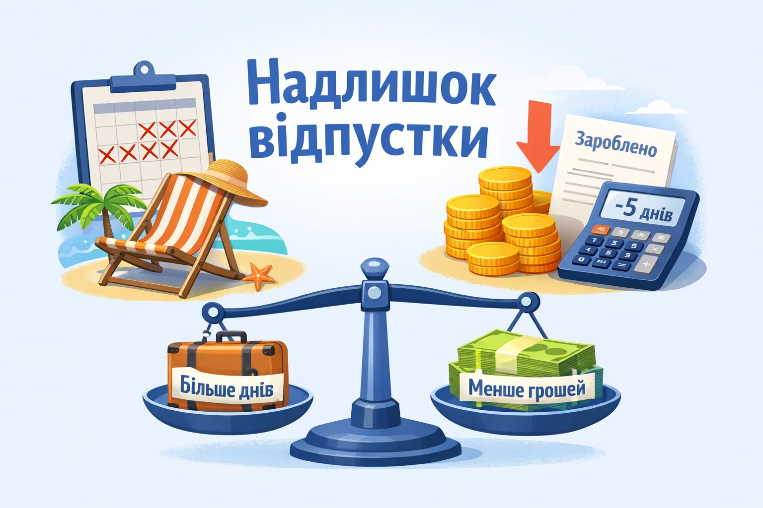 Щорічна відпустка: якщо днів надано більше, ніж зароблено