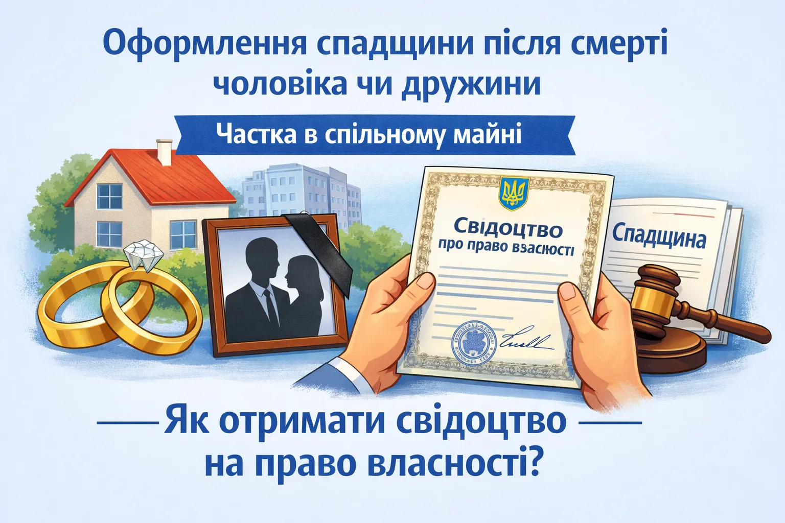 Як отримати свідоцтво про право власності на частку в спільному майні подружжя після смерті одного з них
