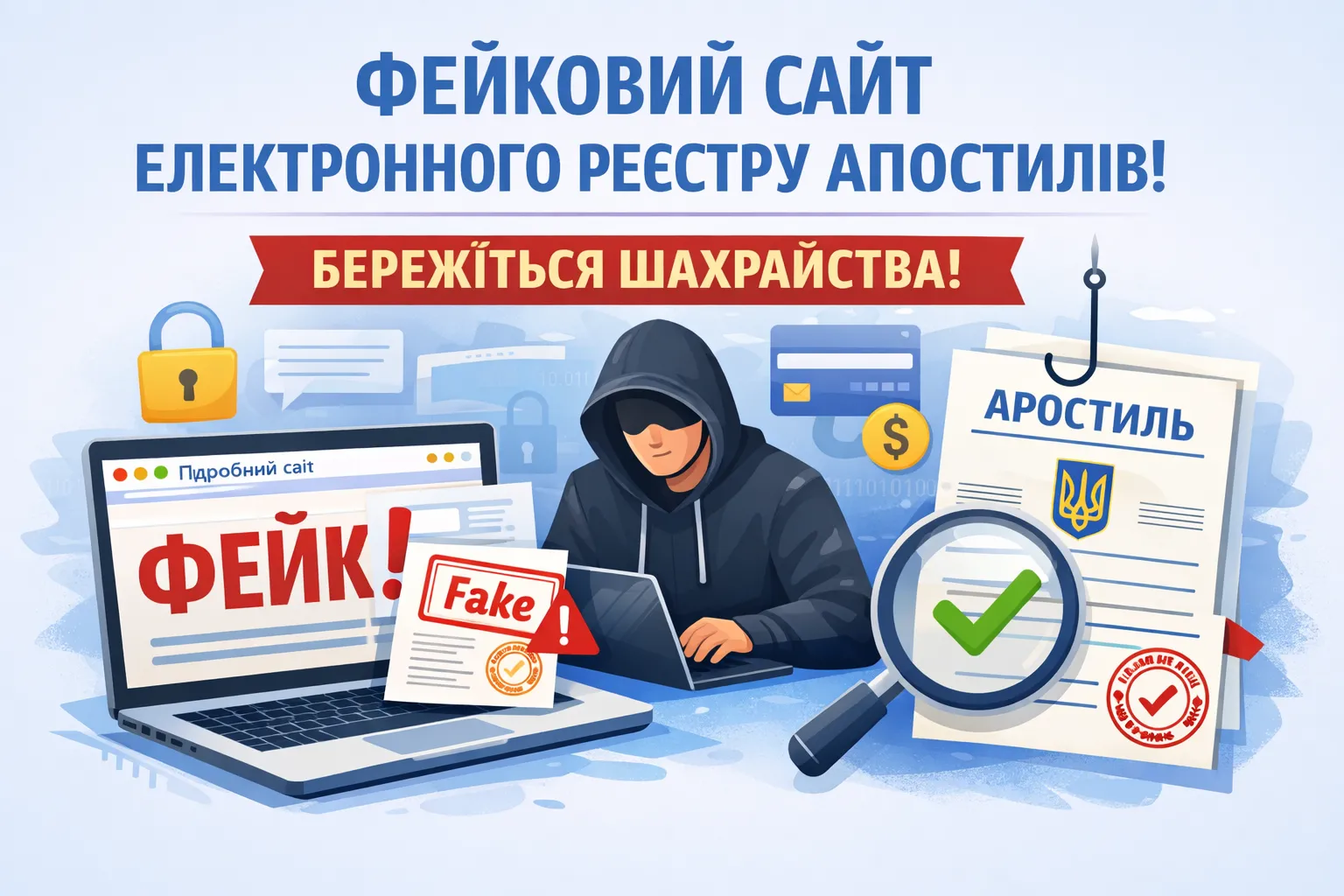 Увага: виявлено фейковий сайт Електронного реєстру апостилів