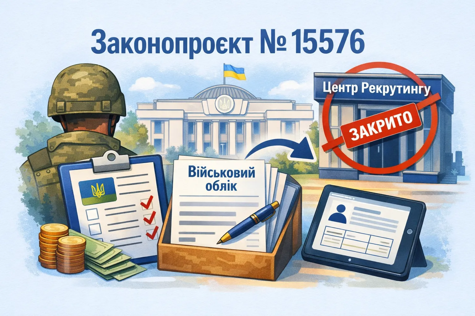 Військовий облік без центрів рекрутингу: що змінює законопроєкт № 15576?
