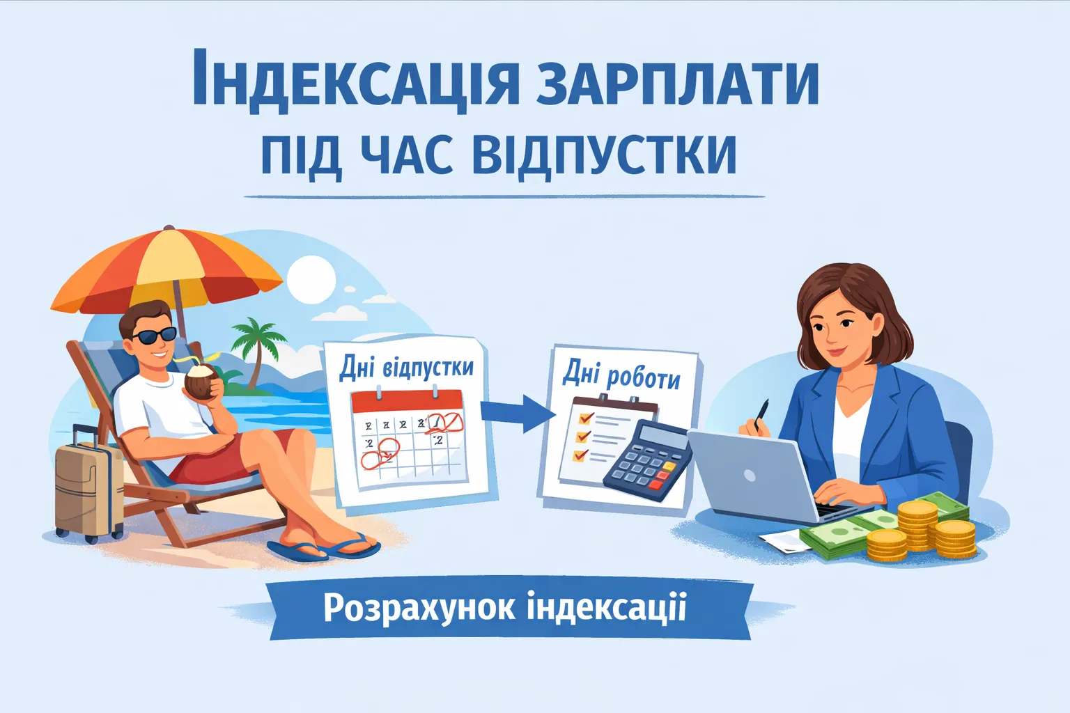Працівник частину місяця був у відпустці: як нарахувати індексацію зарплати