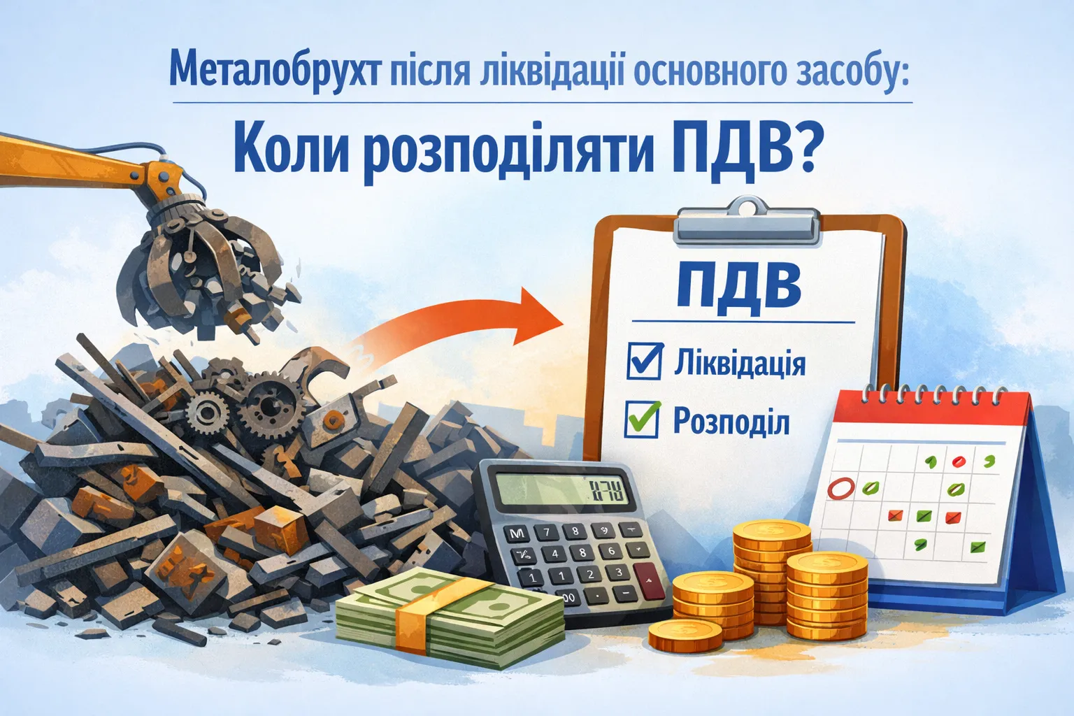 Металобрухт після ліквідації основного засобу: коли починати розподіляти ПДВ
