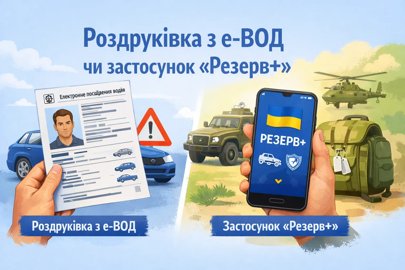 Роздруківка з е-ВОД чи застосунок Резерв