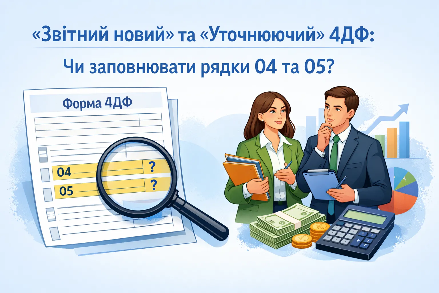 «Звітний новий» та «Уточнюючий» 4ДФ: чи потрібно заповнювати рядки 04 та 05