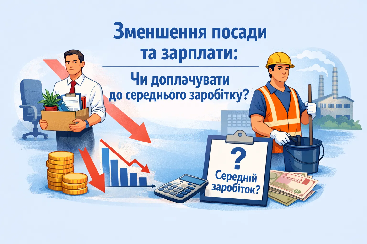 Скоротили посаду та запропонували нижчеоплачувану роботу: чи доплачувати до середнього заробітку?